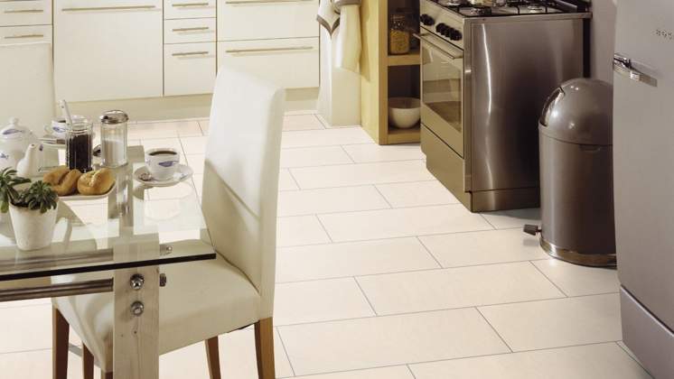 Cream Stone Tile Effect Laminate, Kitchen Laminate Flooring Stone Effect