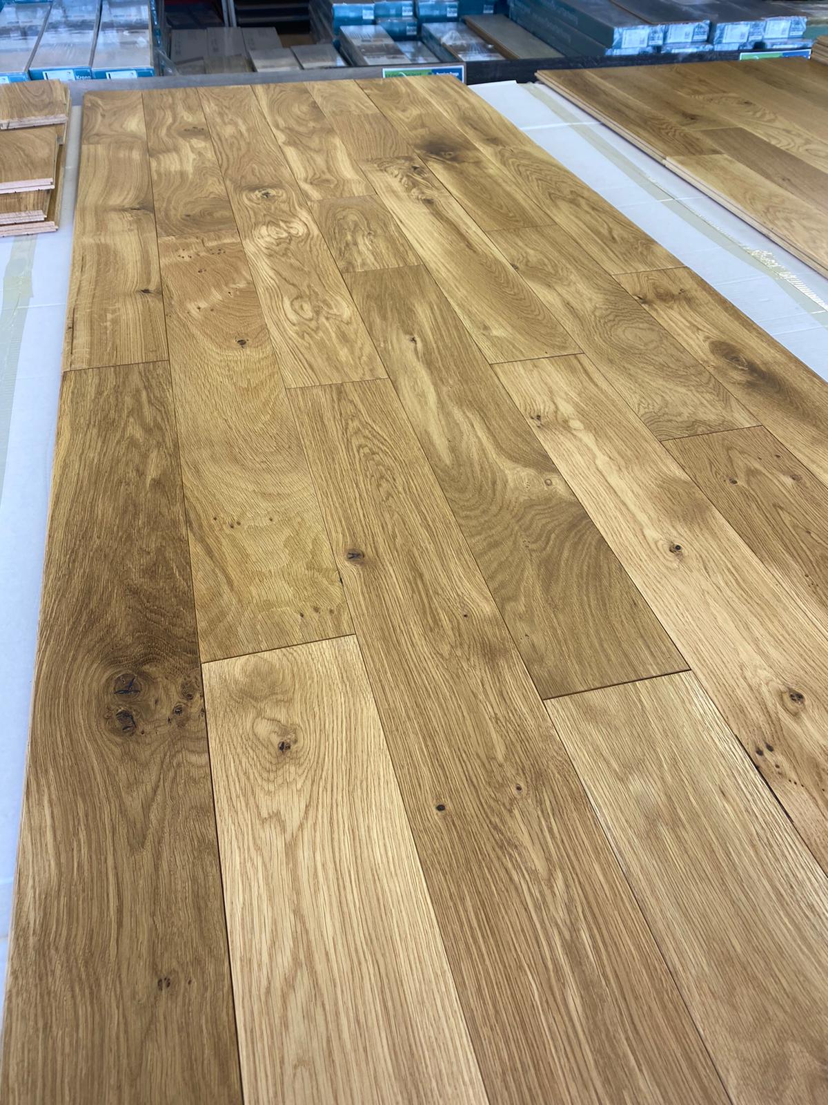 18mm x 125mm Lacquered Solid Oak Wood Flooring Floor Depot