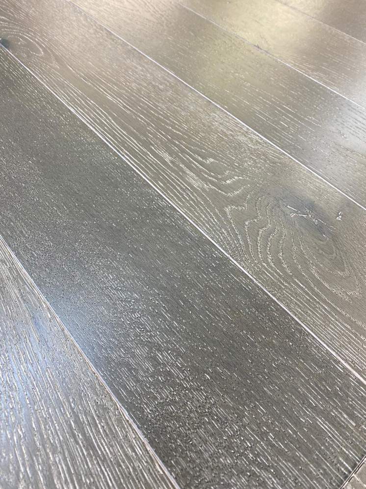 18mm Grey Solid Structured Oak Wood, Solid Hardwood Flooring Grey