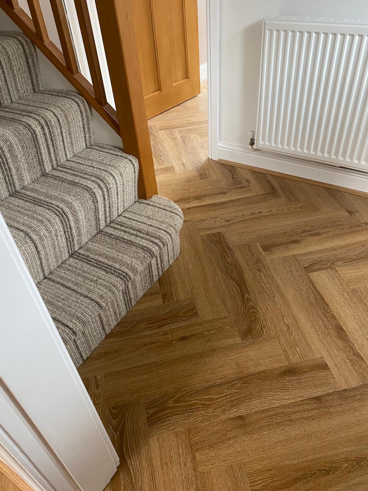 Honey Oak LVT Herringbone - Floor Depot