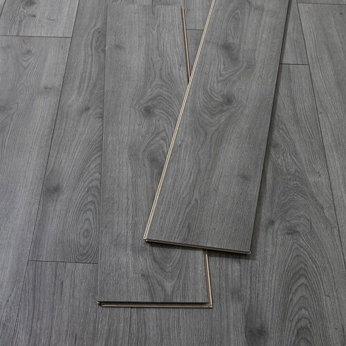 Rich Grey Oak 7mm Laminate Flooring, Dark Grey Wood Effect Vinyl Flooring