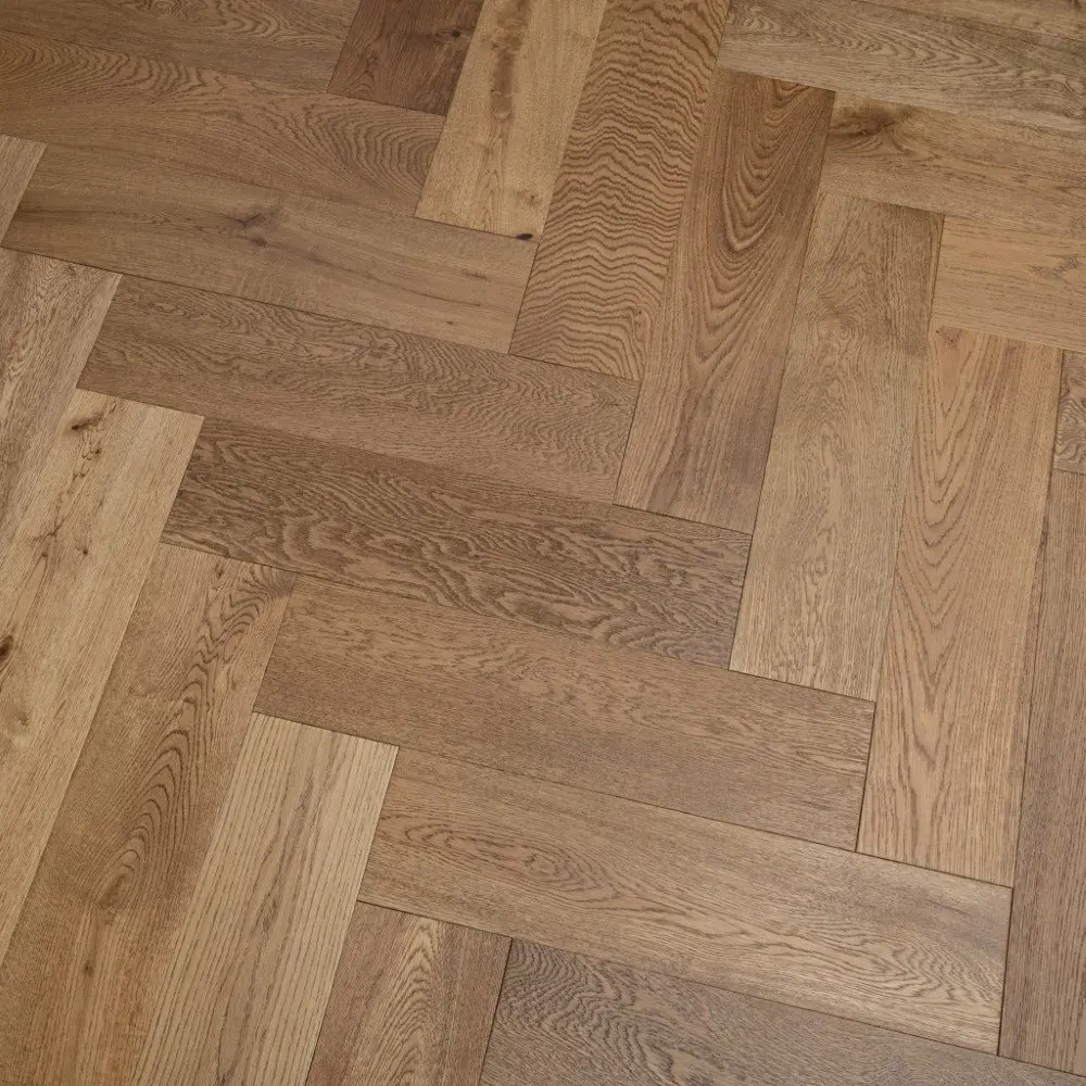Smoked Stain Oak Herringbone Click 14mm