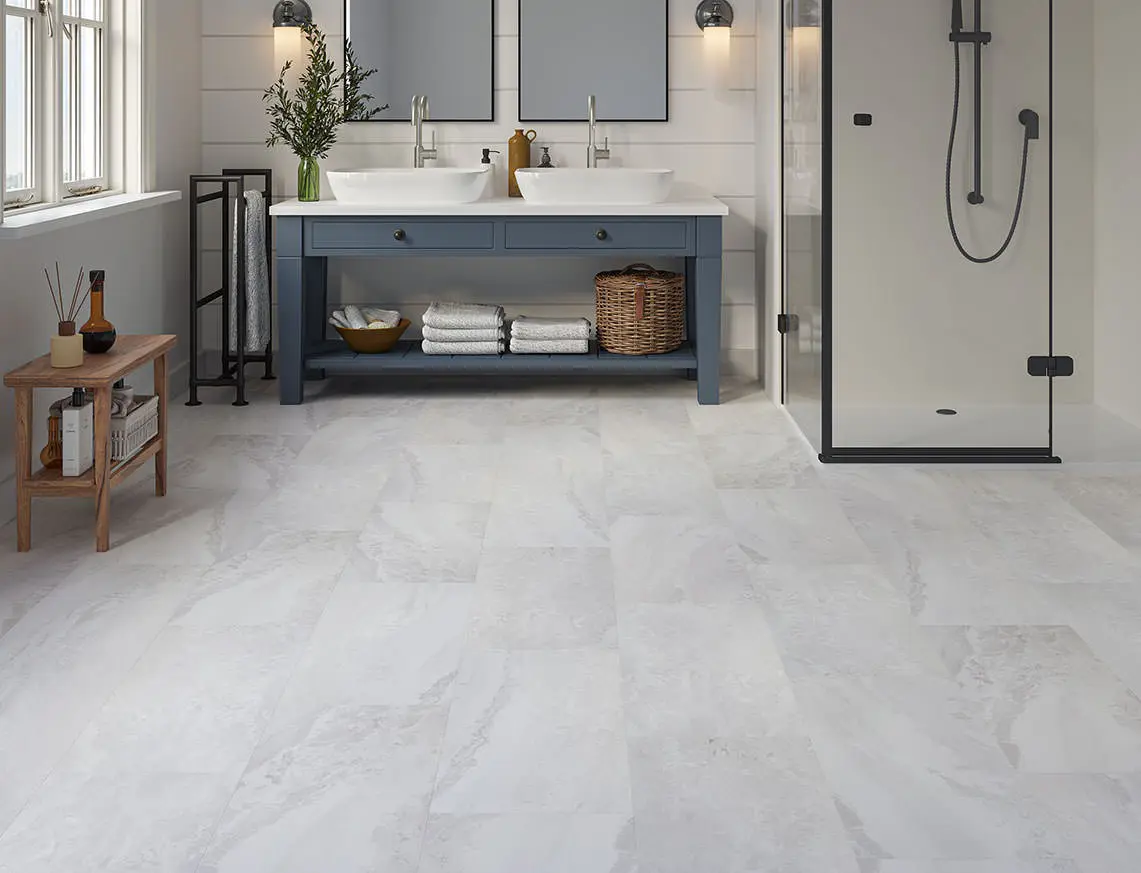 Pearl White 2mm Tile LVT