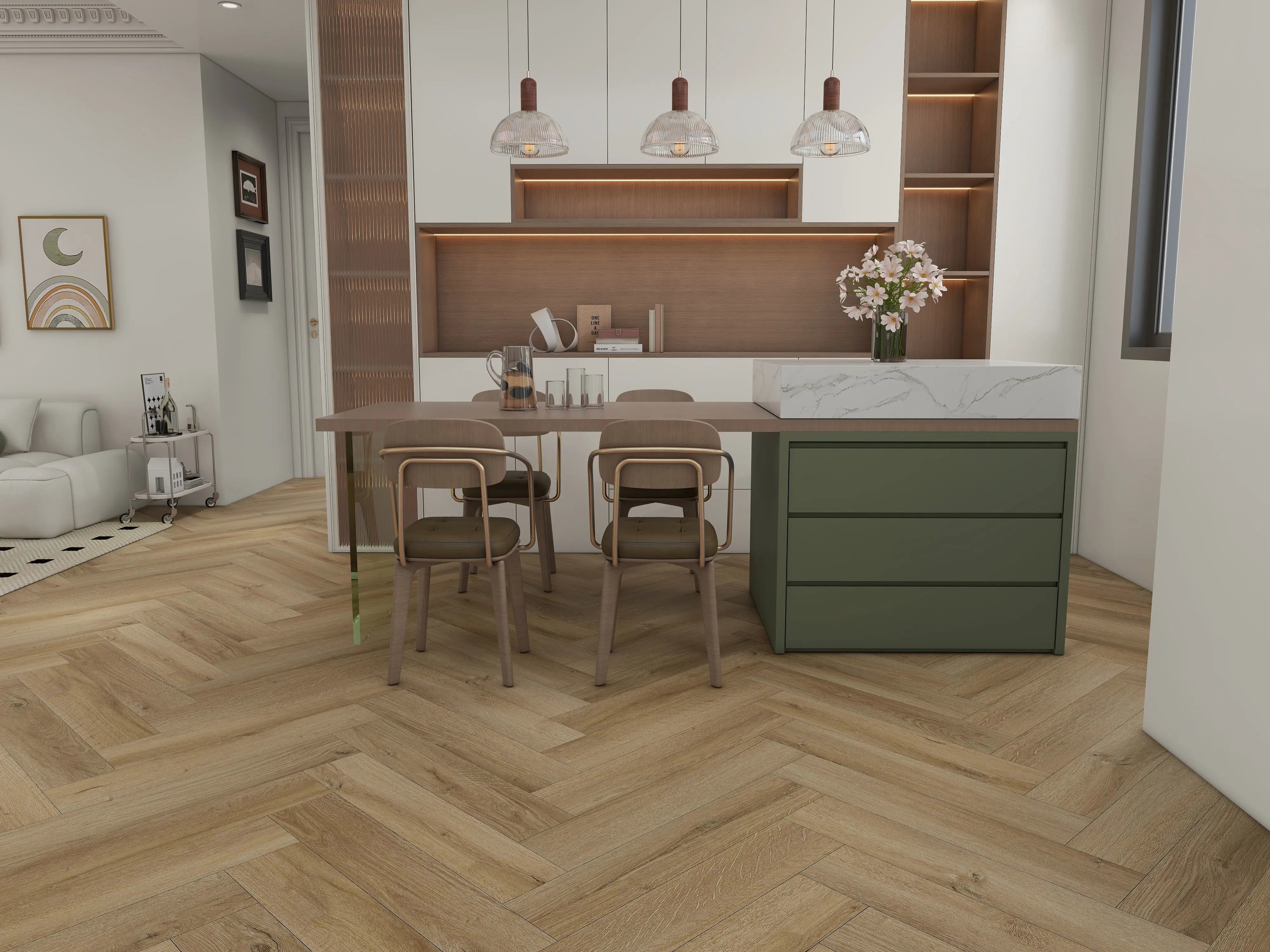 New England Oak Herringbone Premium 3mm LVT