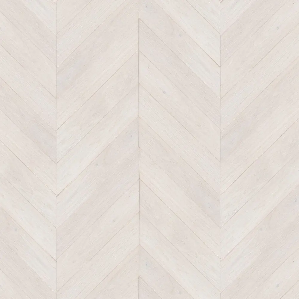 Chevron Ivory White Matt Lacquered Engineered