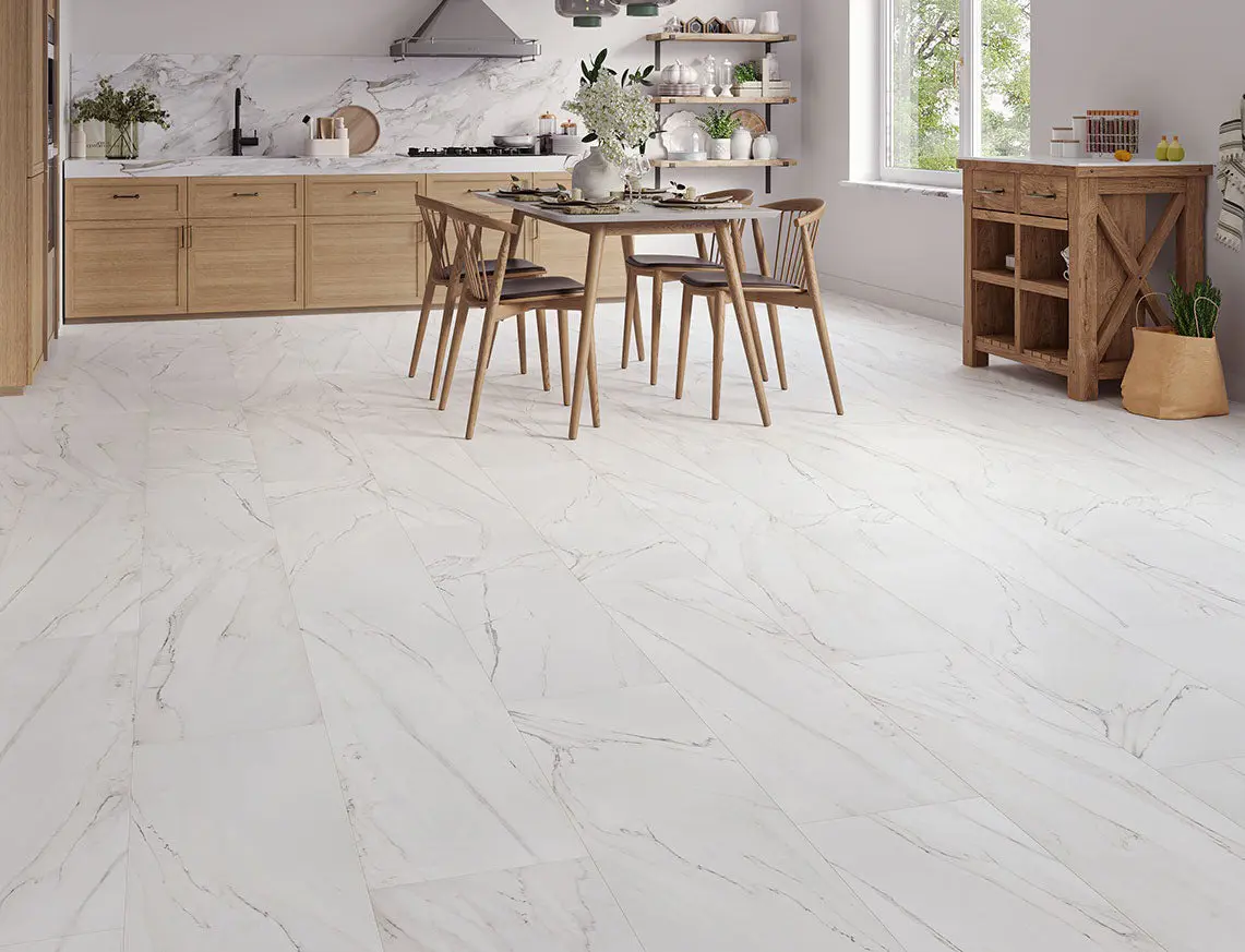 Ice White Marble Tile 10mm Laminate Flooring