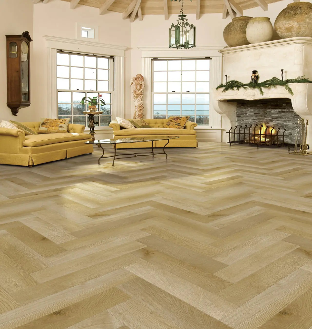 Golden Oak Premium Herringbone 6.0 SPC Click