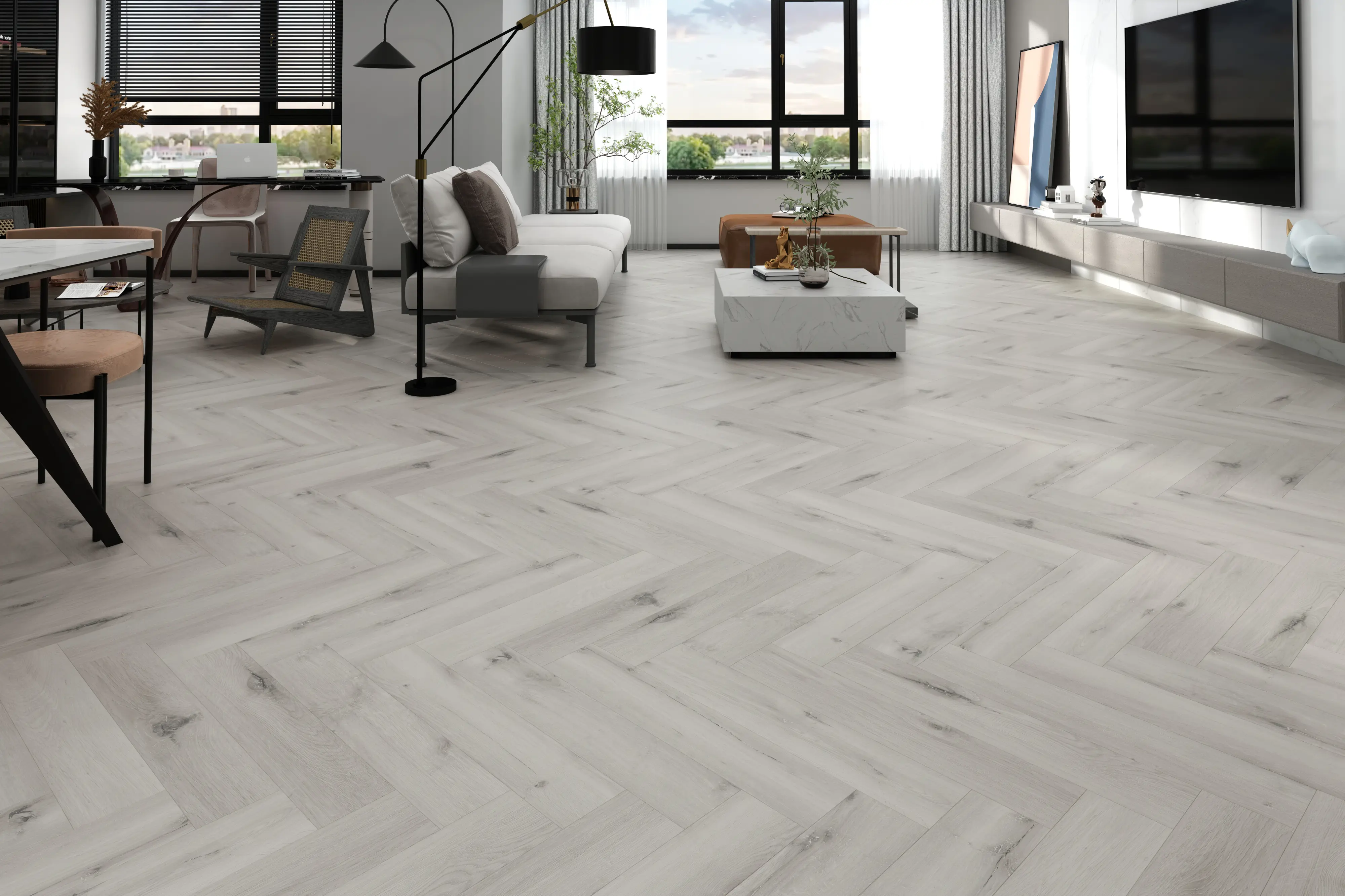 Stretford Grey Oak 5mm SPC Herringbone