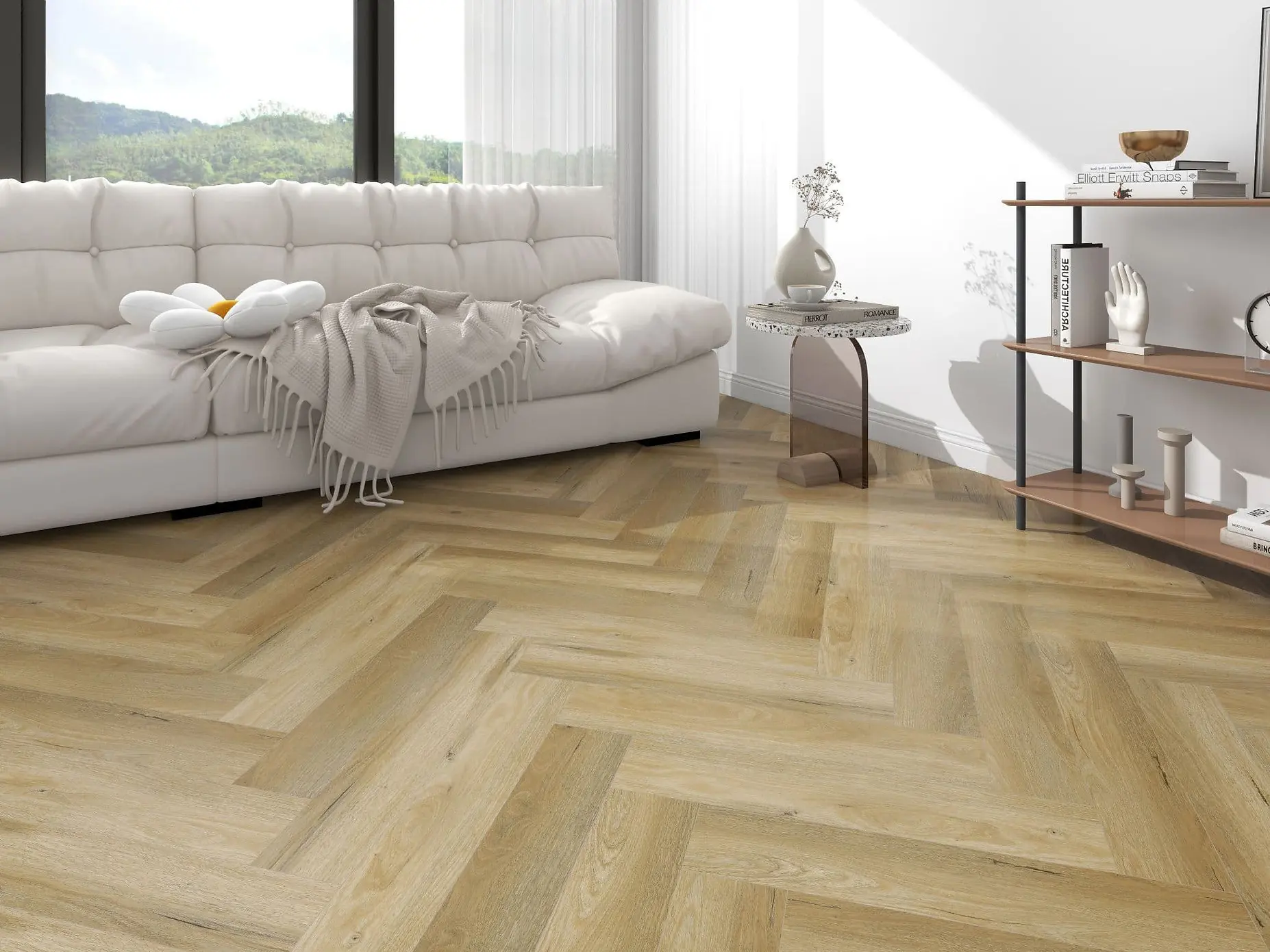 Sand Oak Herringbone Premium 8mm SPC Click