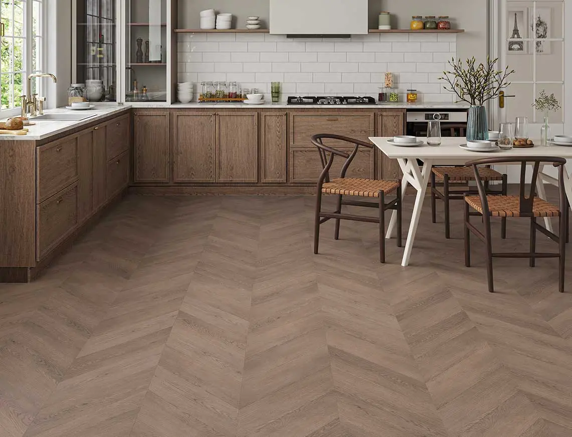 Smoked Bourbon 3mm Chevron LVT