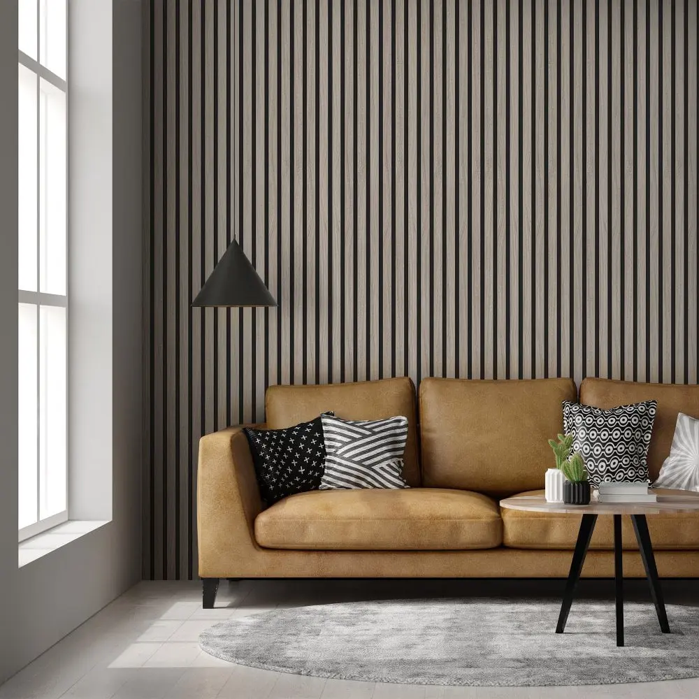 Washed Grey Acoustic 24mm Wall Panel - 600x2600mm