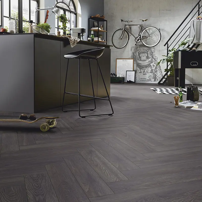 Elba Oak Black Herringbone 8mm