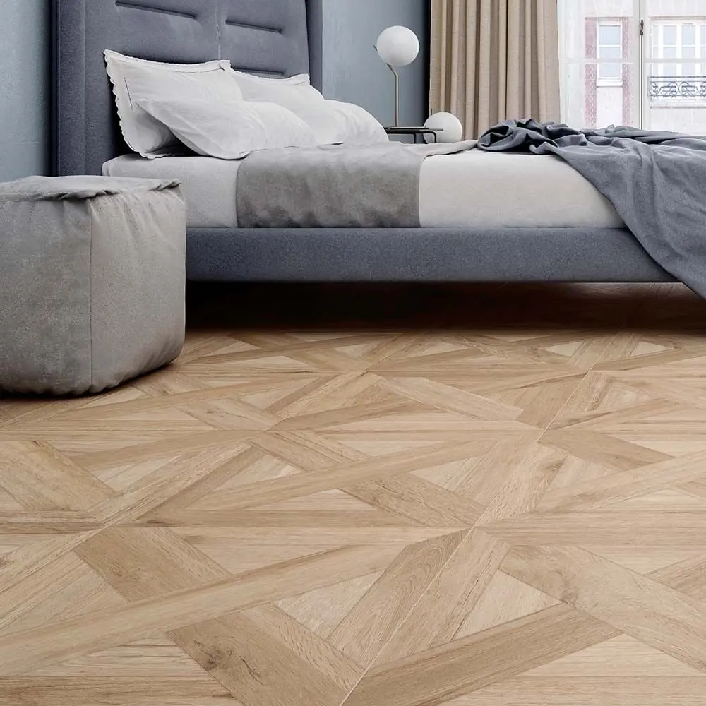 Arrun Parquet Oak Porcelain Tile - 600x600mm