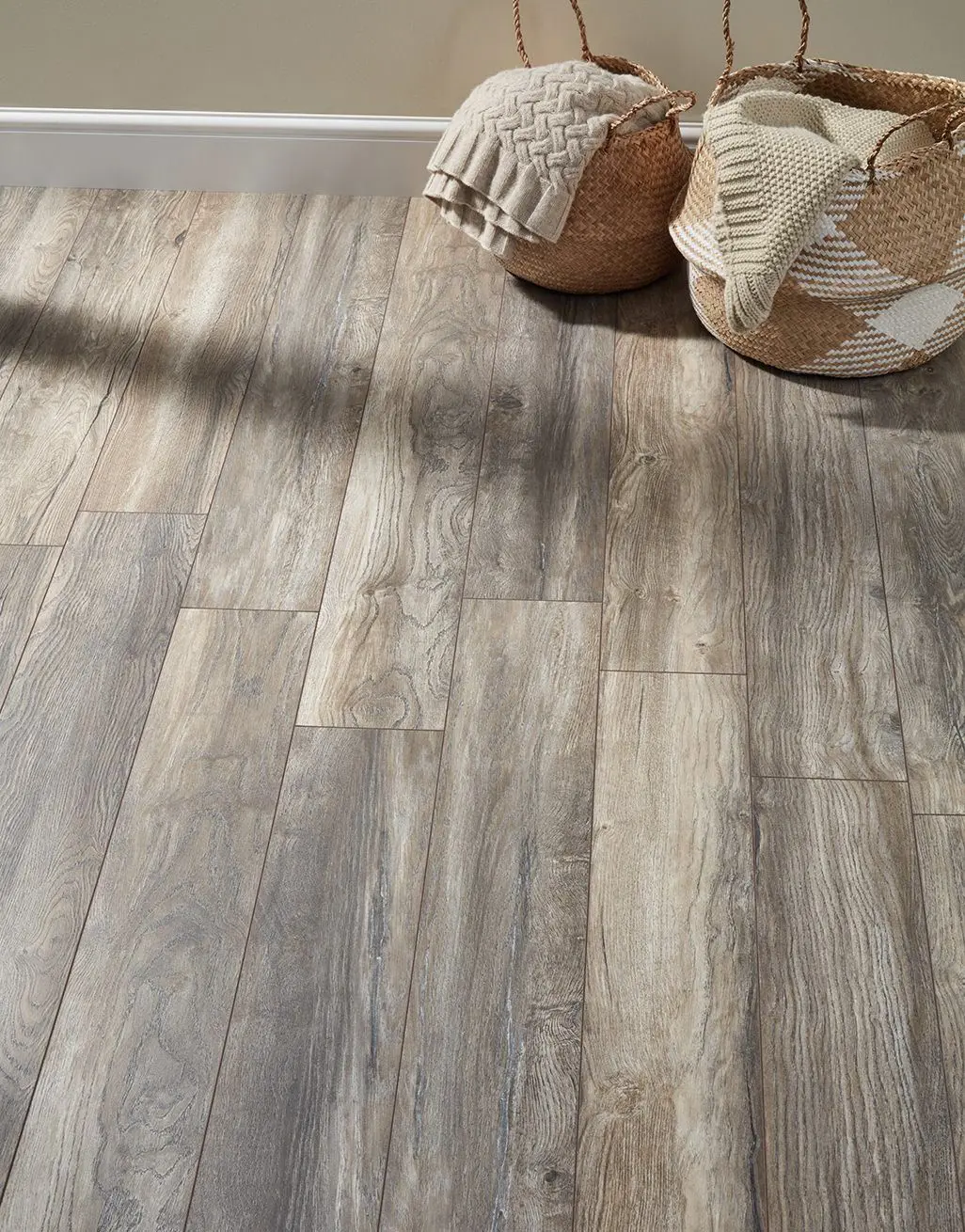 Distressed Grey Oak 10mm Narrow Laminate Flooring
