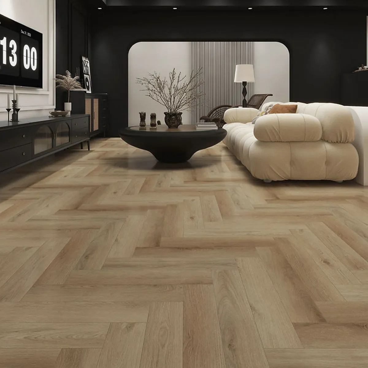 Trinity Oak Herringbone Premium 8mm SPC Click | Floor Depot