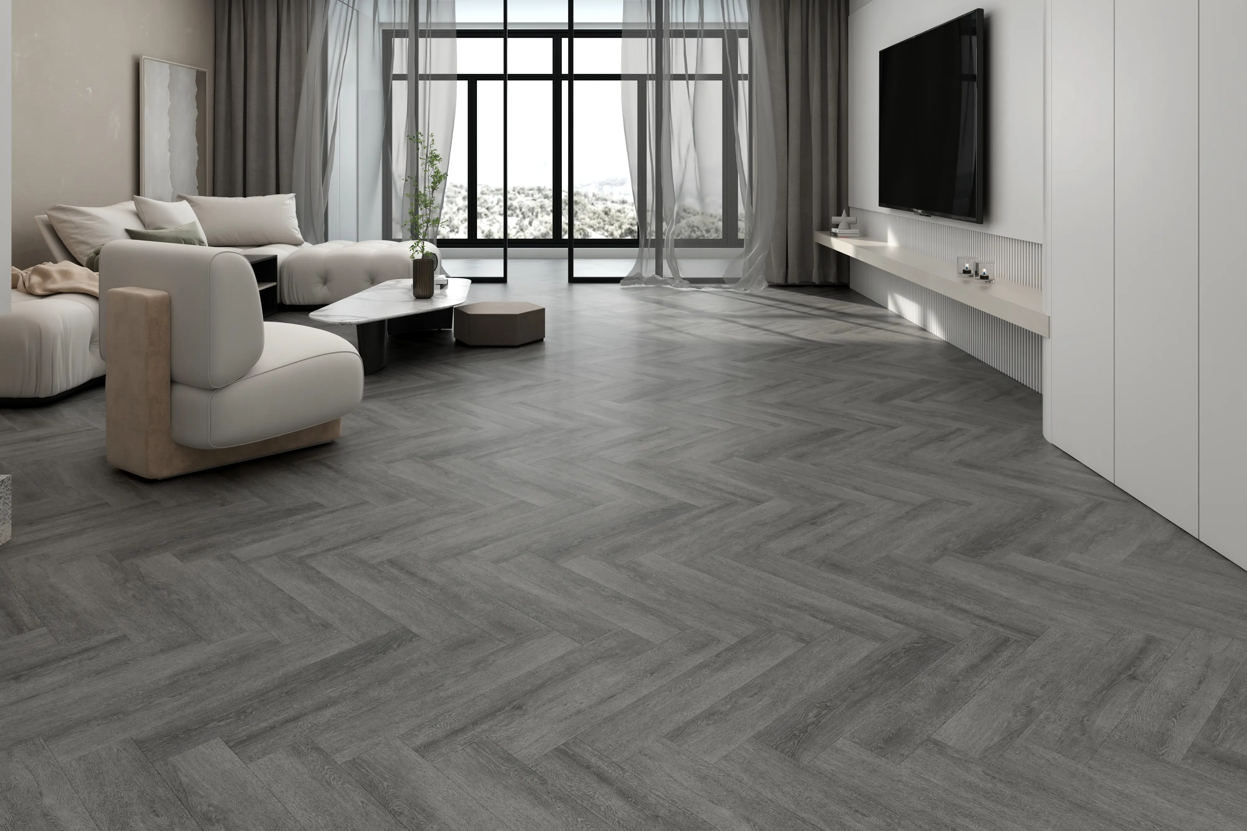 Rural Grey Oak 5mm SPC Herringbone