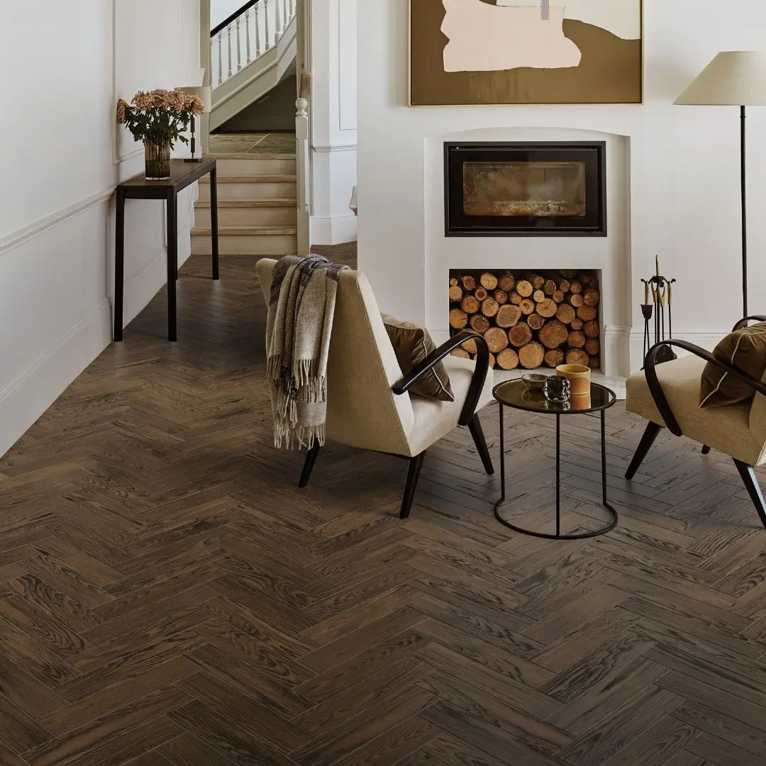 Dark Oiled Oak 14mm X 90mm Herringbone