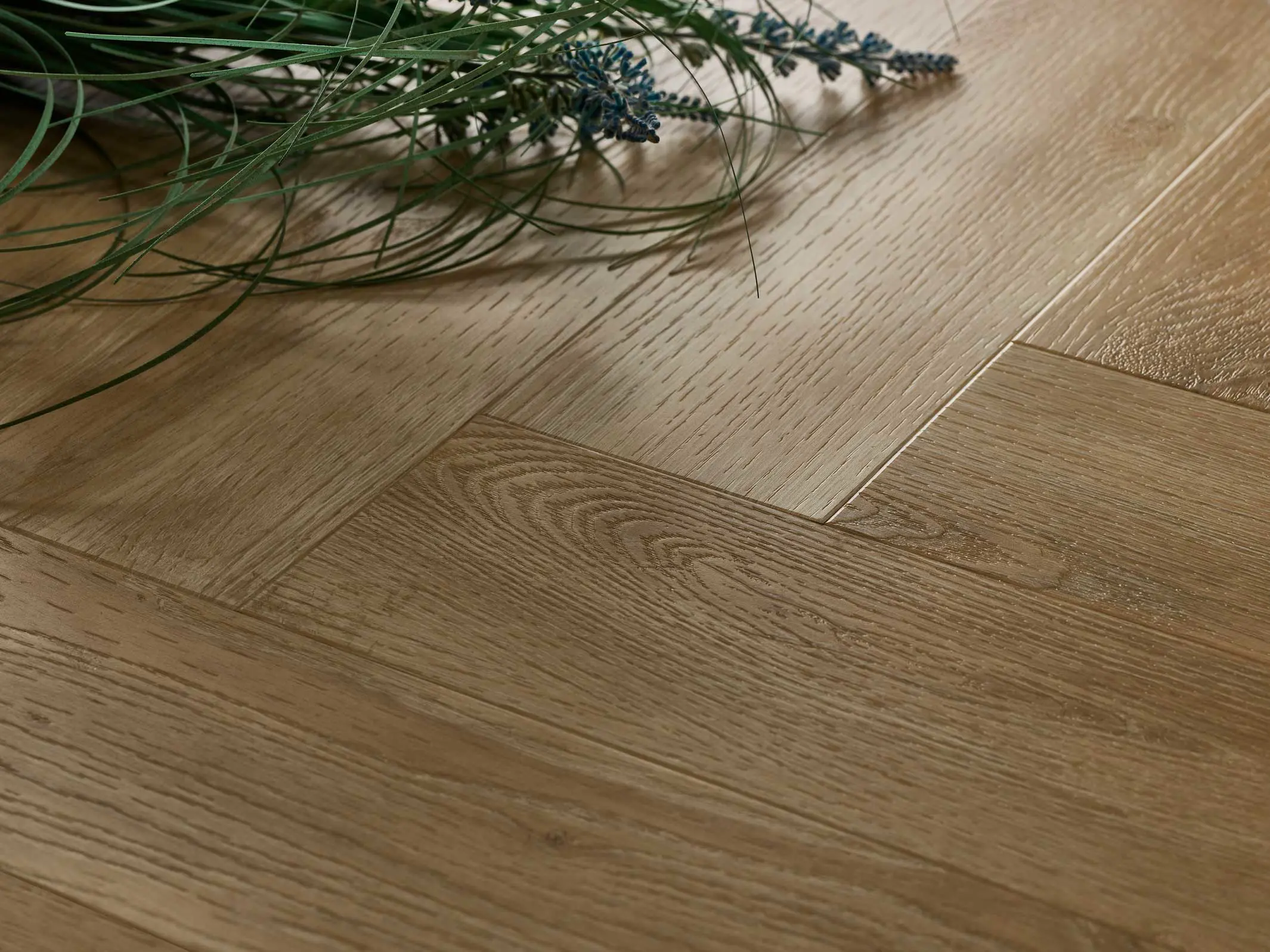 Bleached Oak Herringbone Embossed Dryback LVT