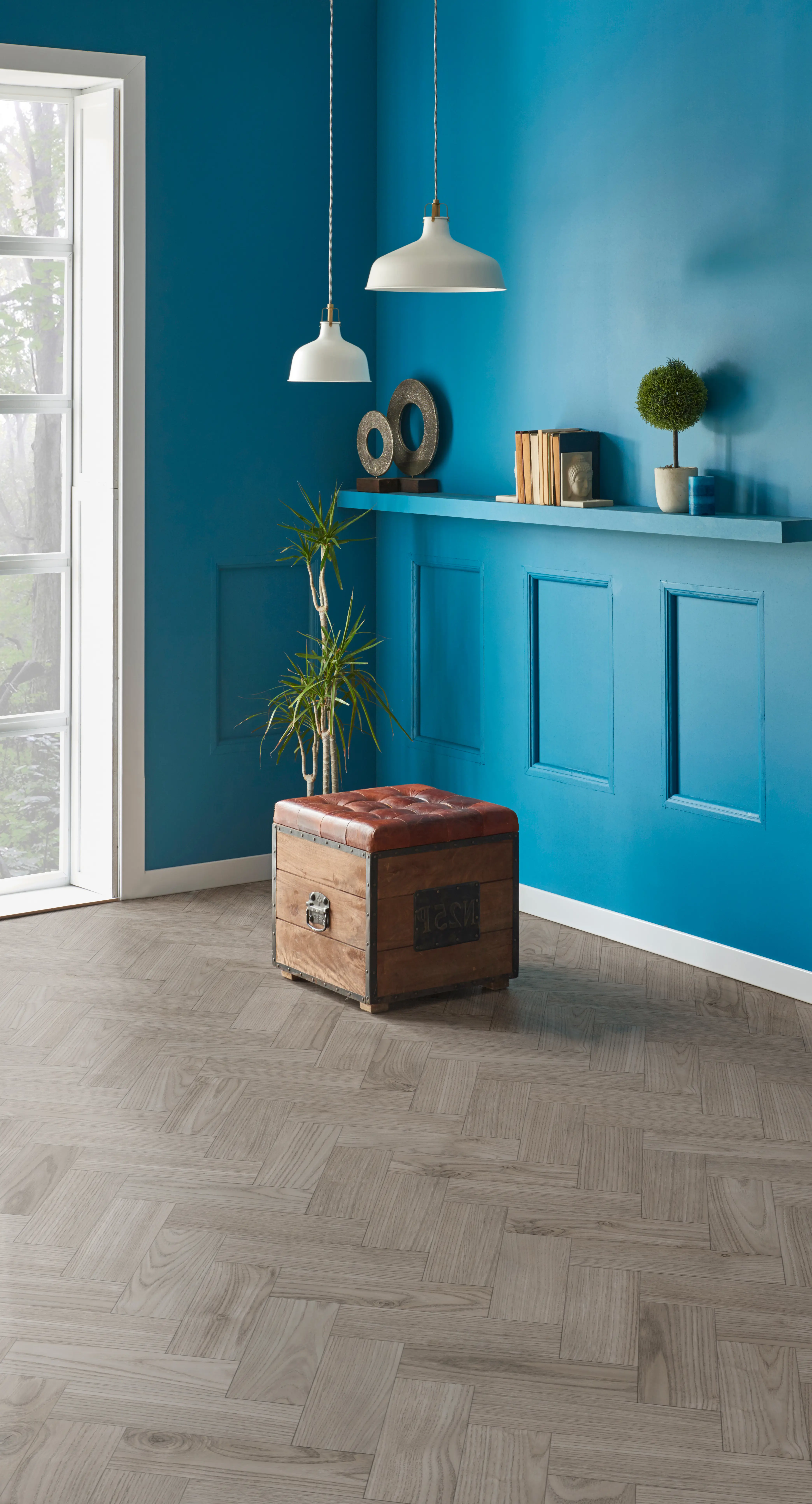 Smoked Oak Herringbone Dryback LVT