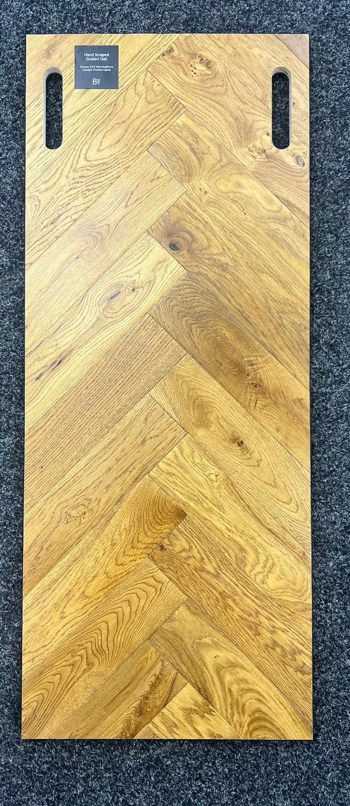 Golden Oak Hand Scraped 14mm X 90mm Herringbone