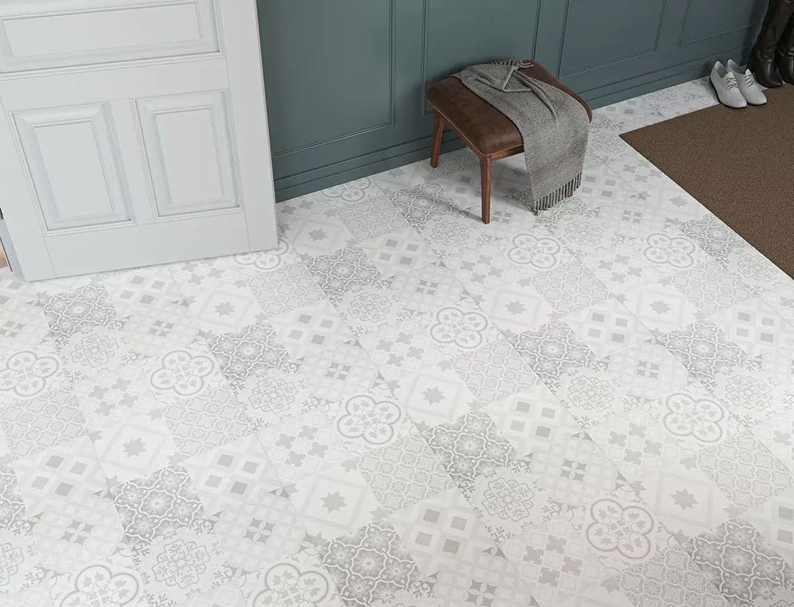 Alabaster White Victorian 8mm Laminate Tile