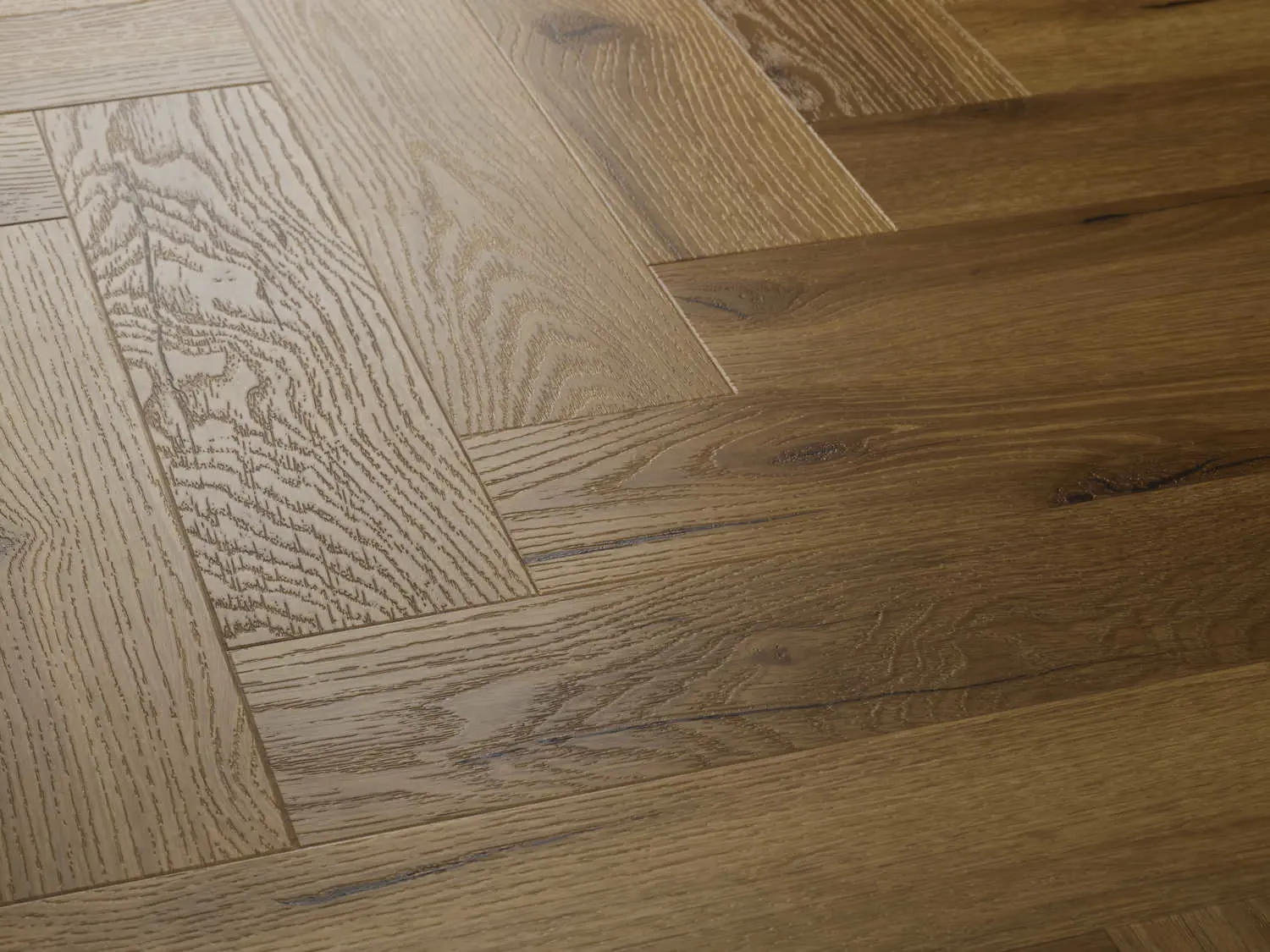 Honey Oak Herringbone Embossed Dryback LVT