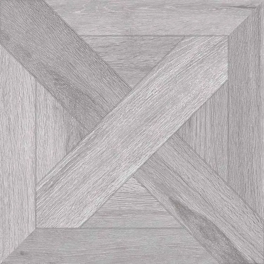 Arrun Parquet Grey Porcelain Tile - 600x600mm