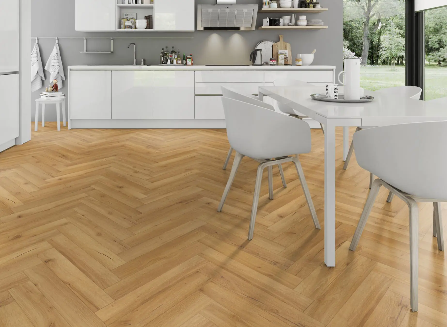 Classic Natural Oak Herringbone 12mm