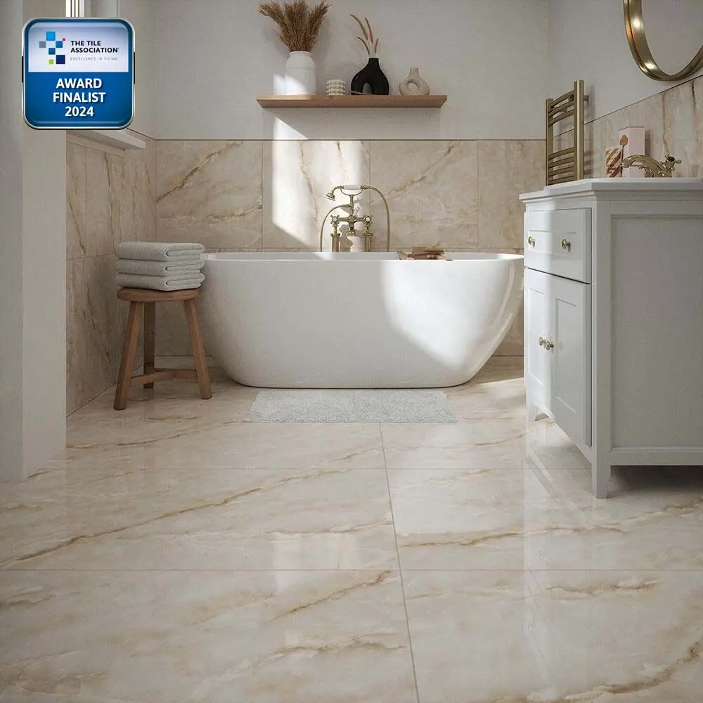 Caesars Pearl Polished Porcelain Wall & Floor Tile 600x1200mm