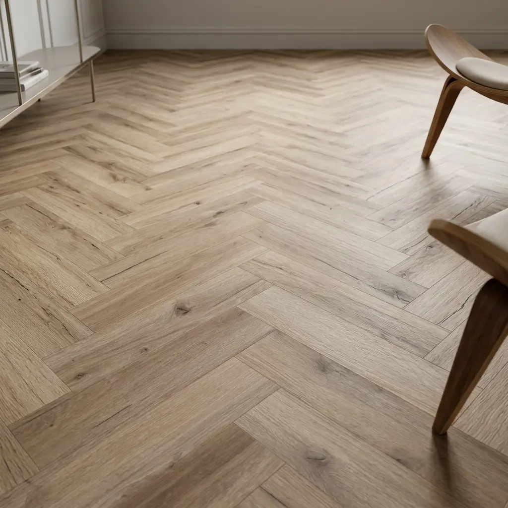 Feathered Light Oak Herringbone Premium 3mm LVT