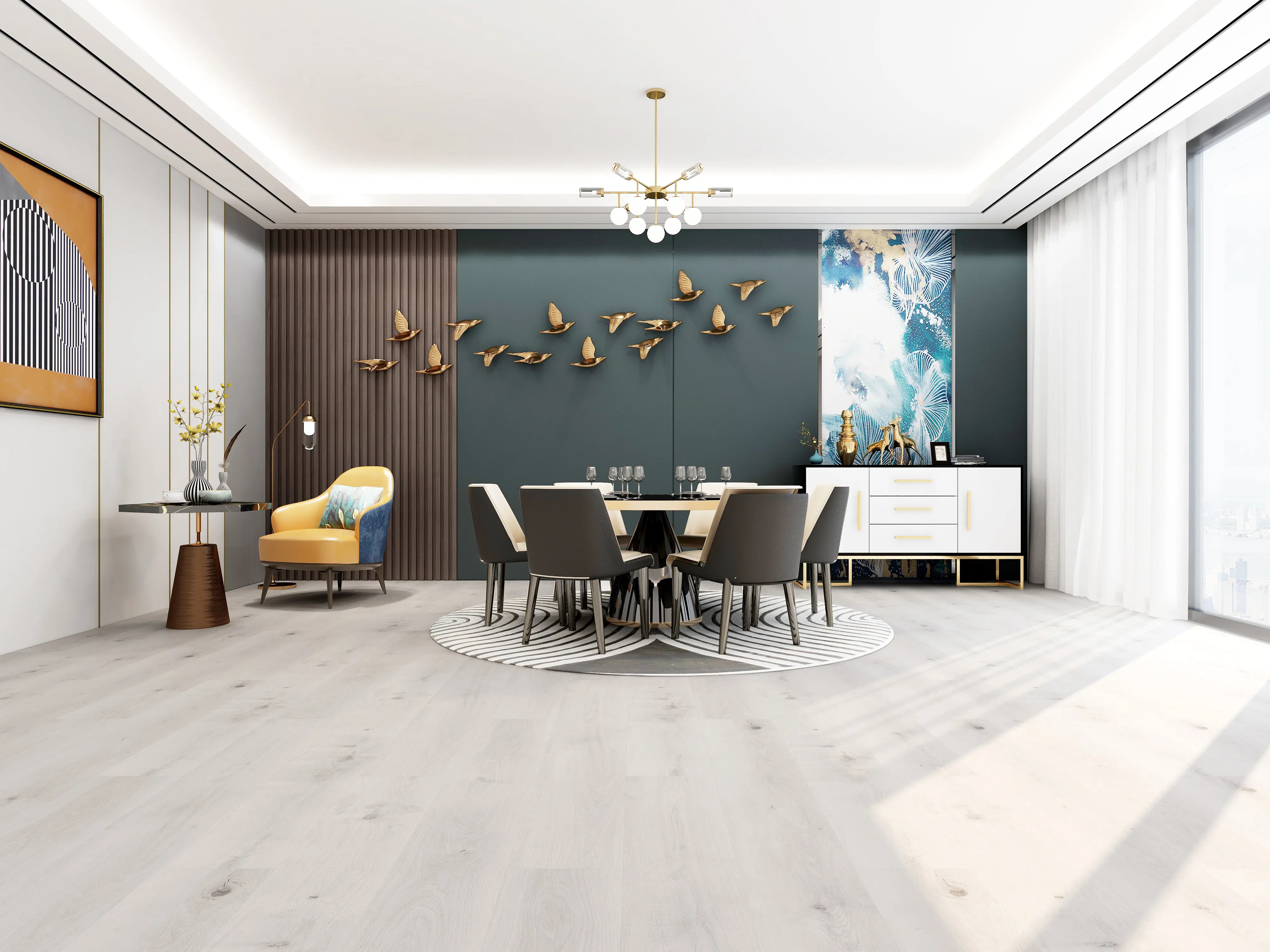 Dove White Pewter Oak Dryback LVT