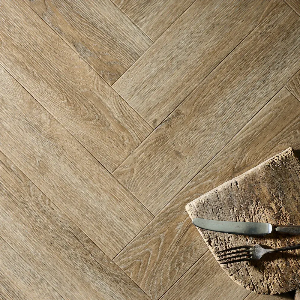 Aged Oak Herringbone Embossed Dryback LVT