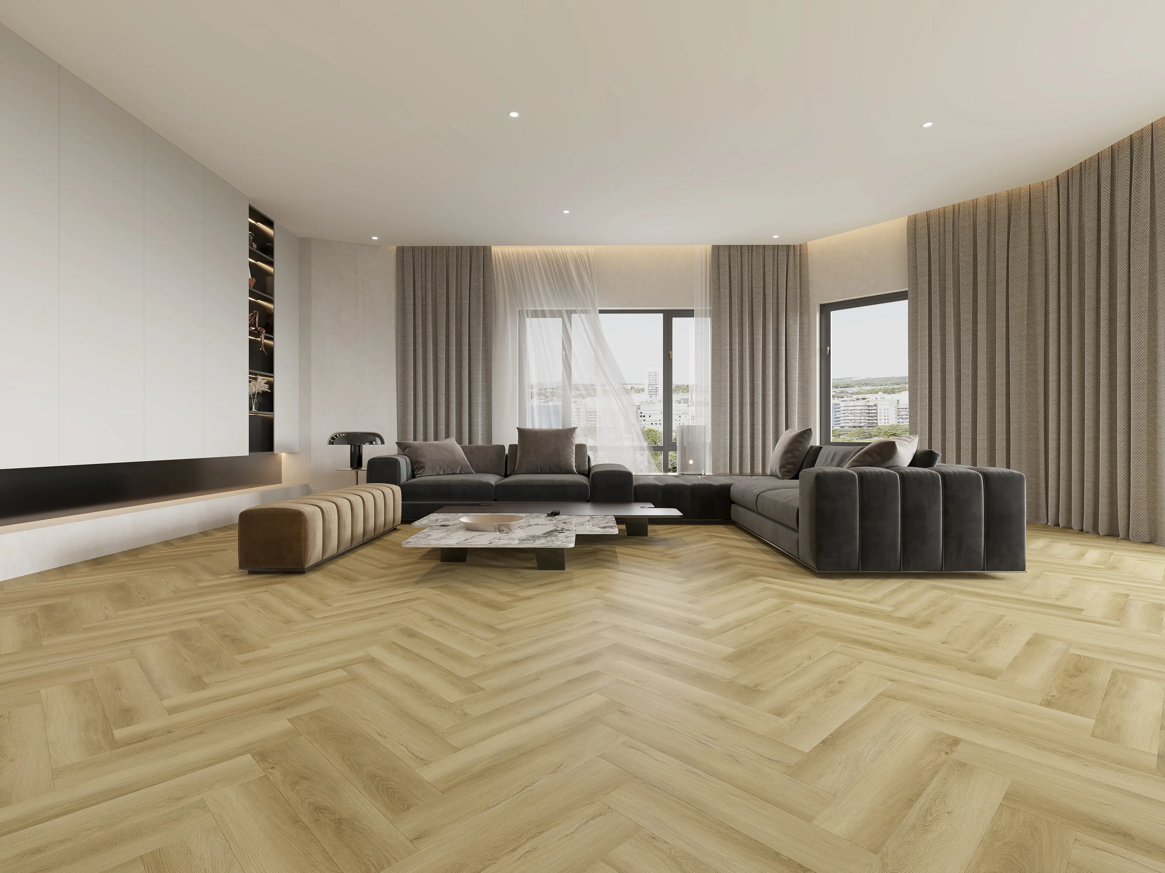 Wheat Oak 2mm Herringbone LVT