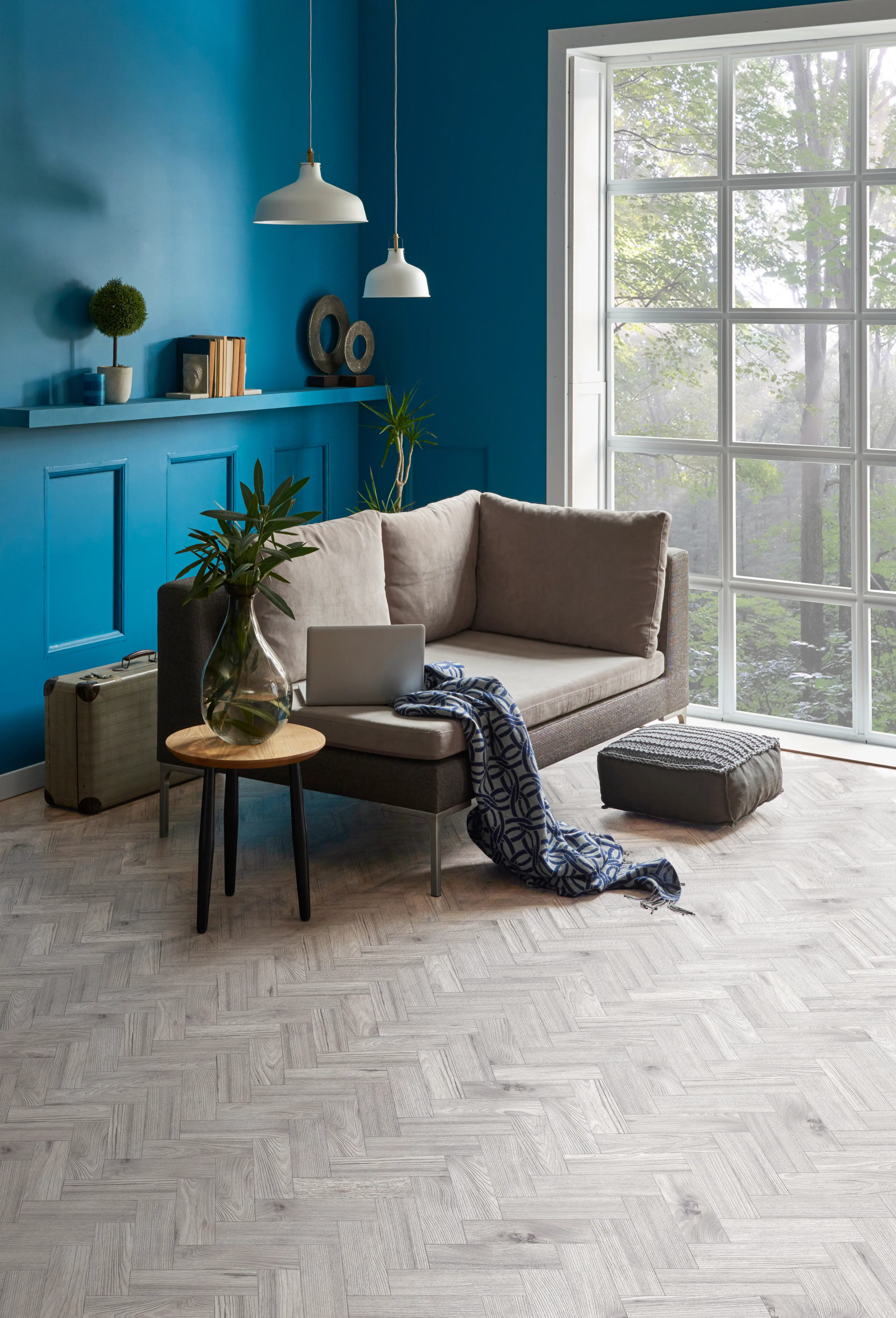 Arctic Oak Herringbone Dryback LVT