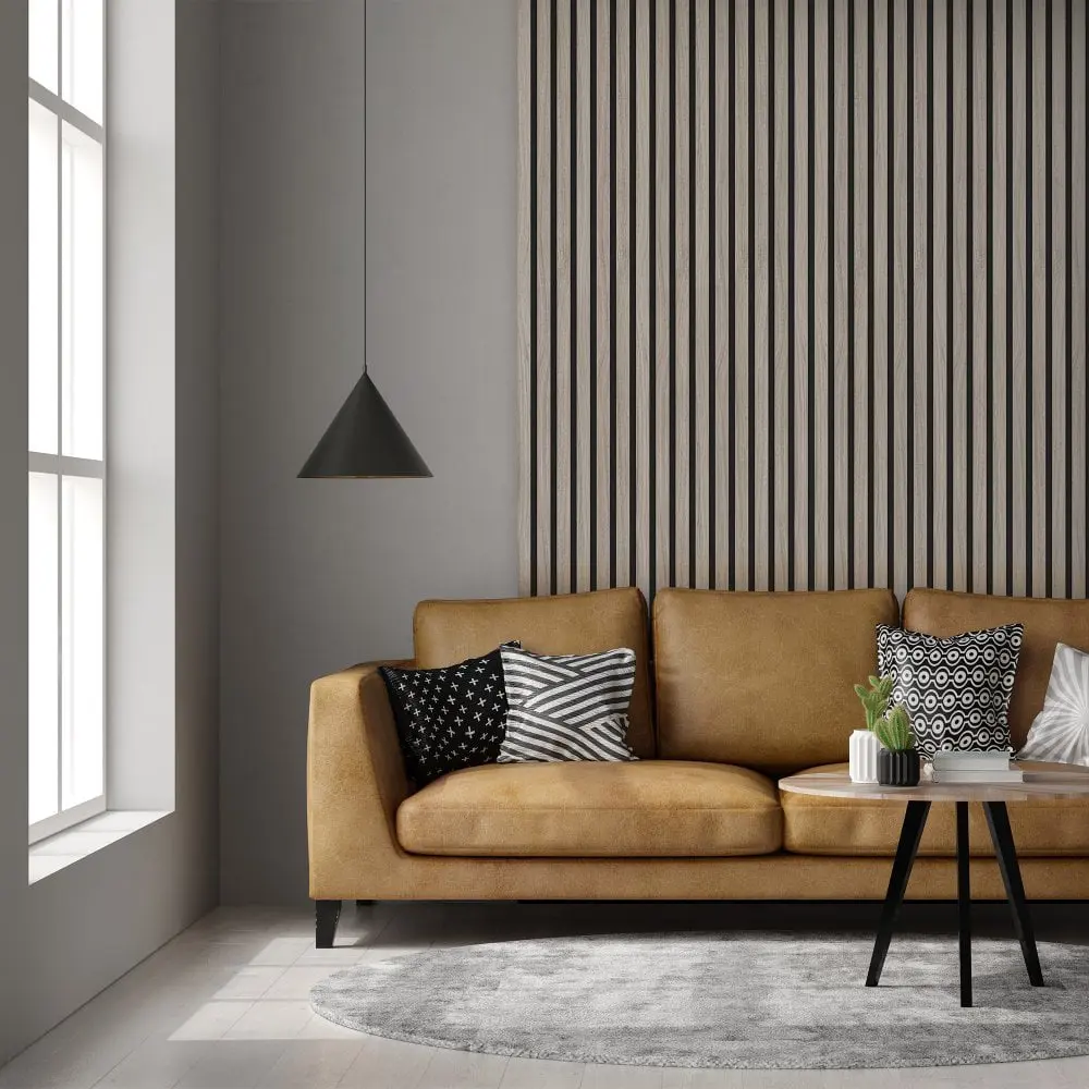 Washed Grey Acoustic 24mm Wall Panel - 600x2600mm