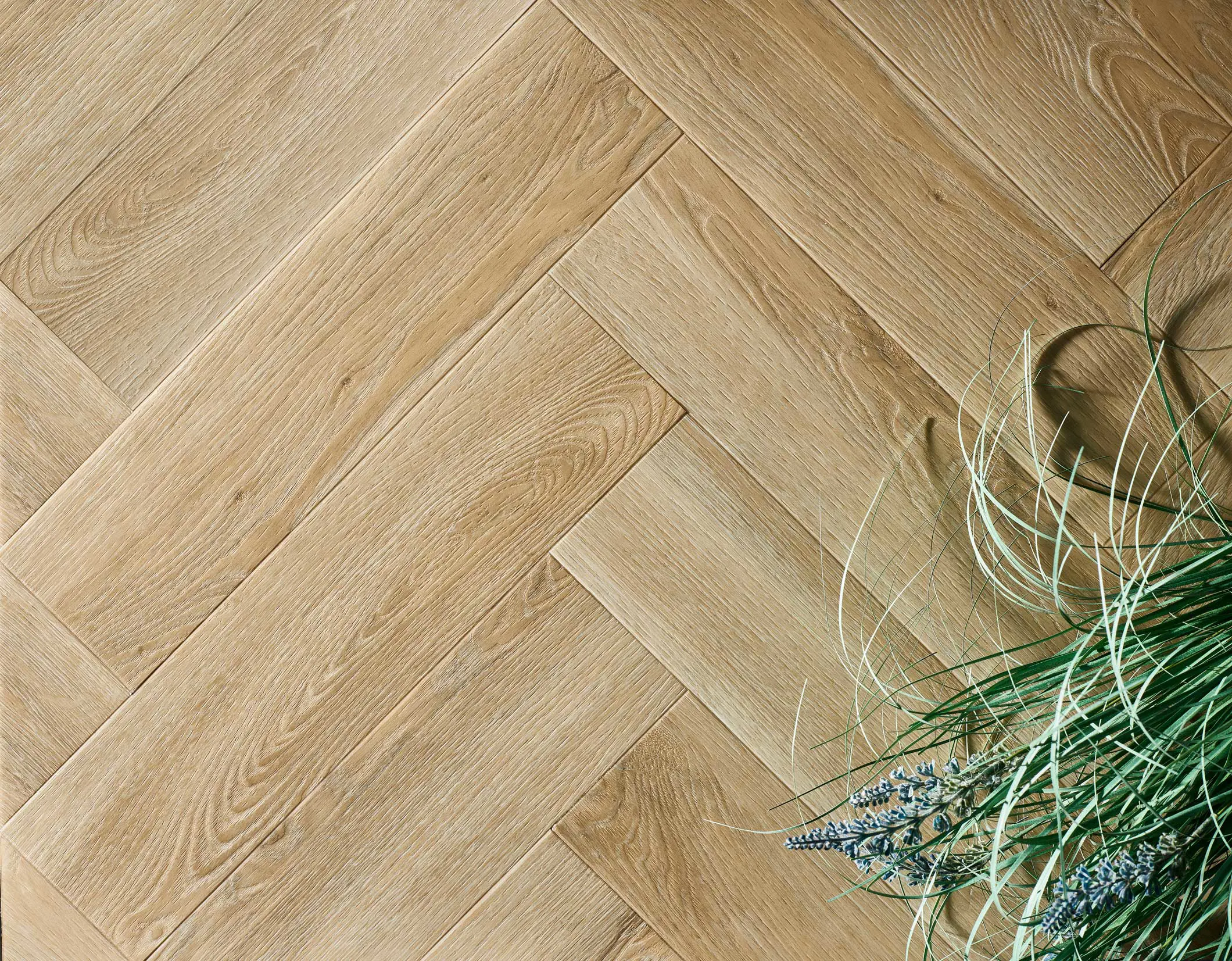 Bleached Oak Herringbone Embossed Dryback LVT
