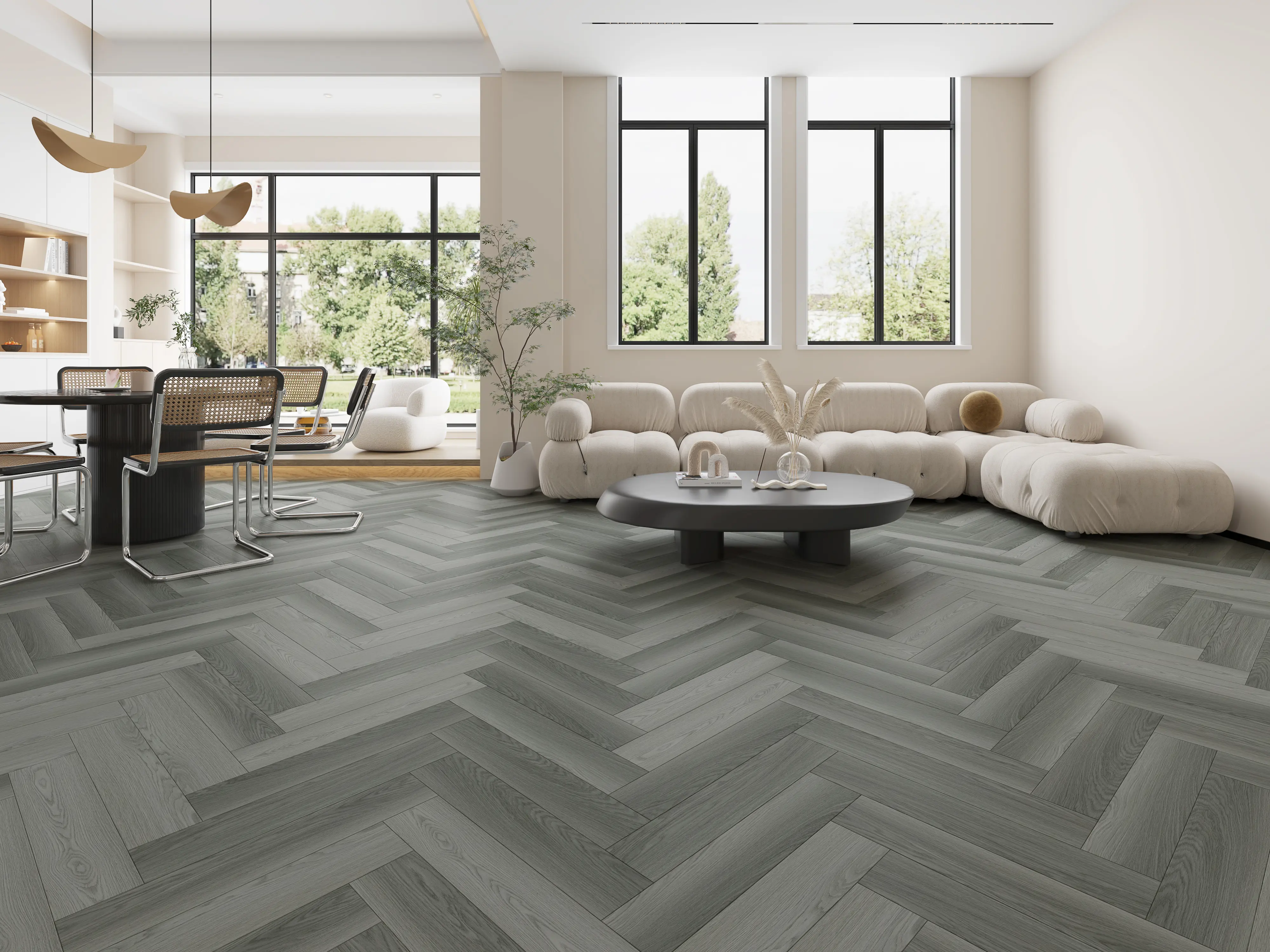 Silver Grey Oak 2mm Herringbone LVT