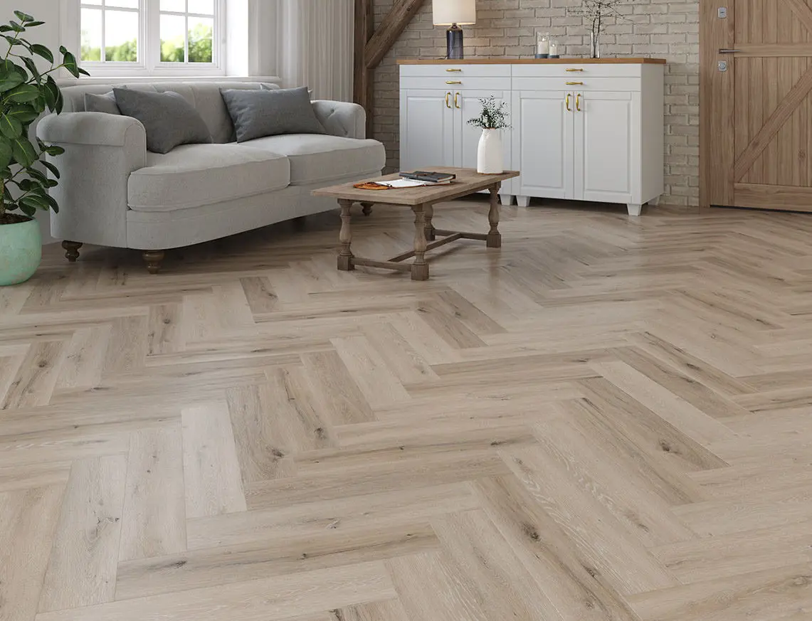 Whitewash Oak 5mm Herringbone SPC Click
