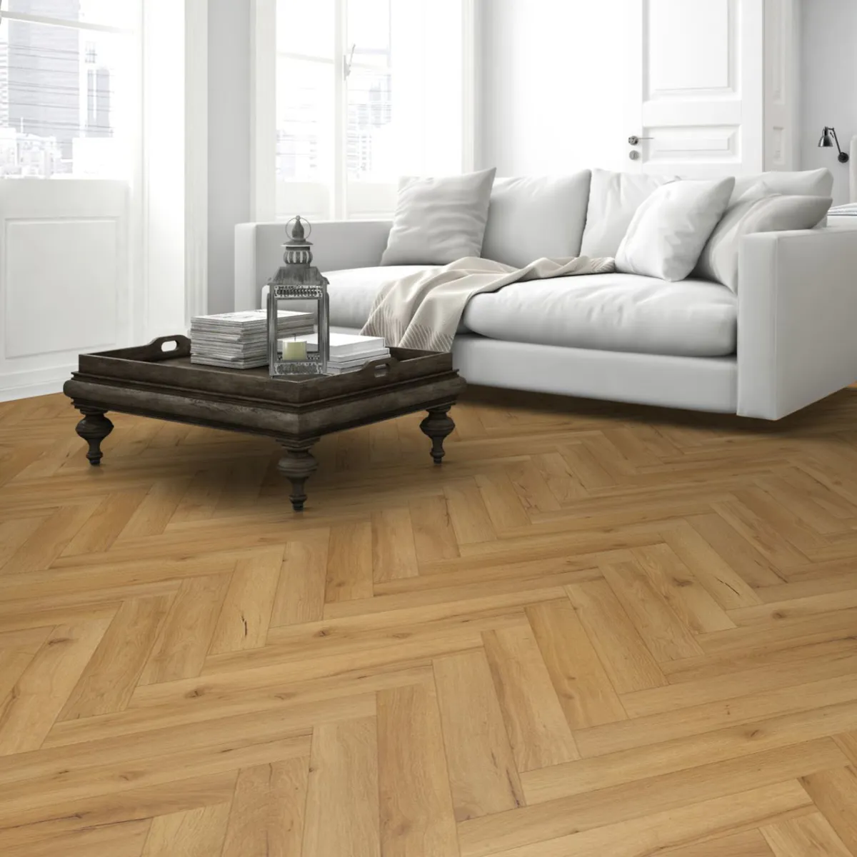 Classic Natural Oak Herringbone 12mm | Floor Depot