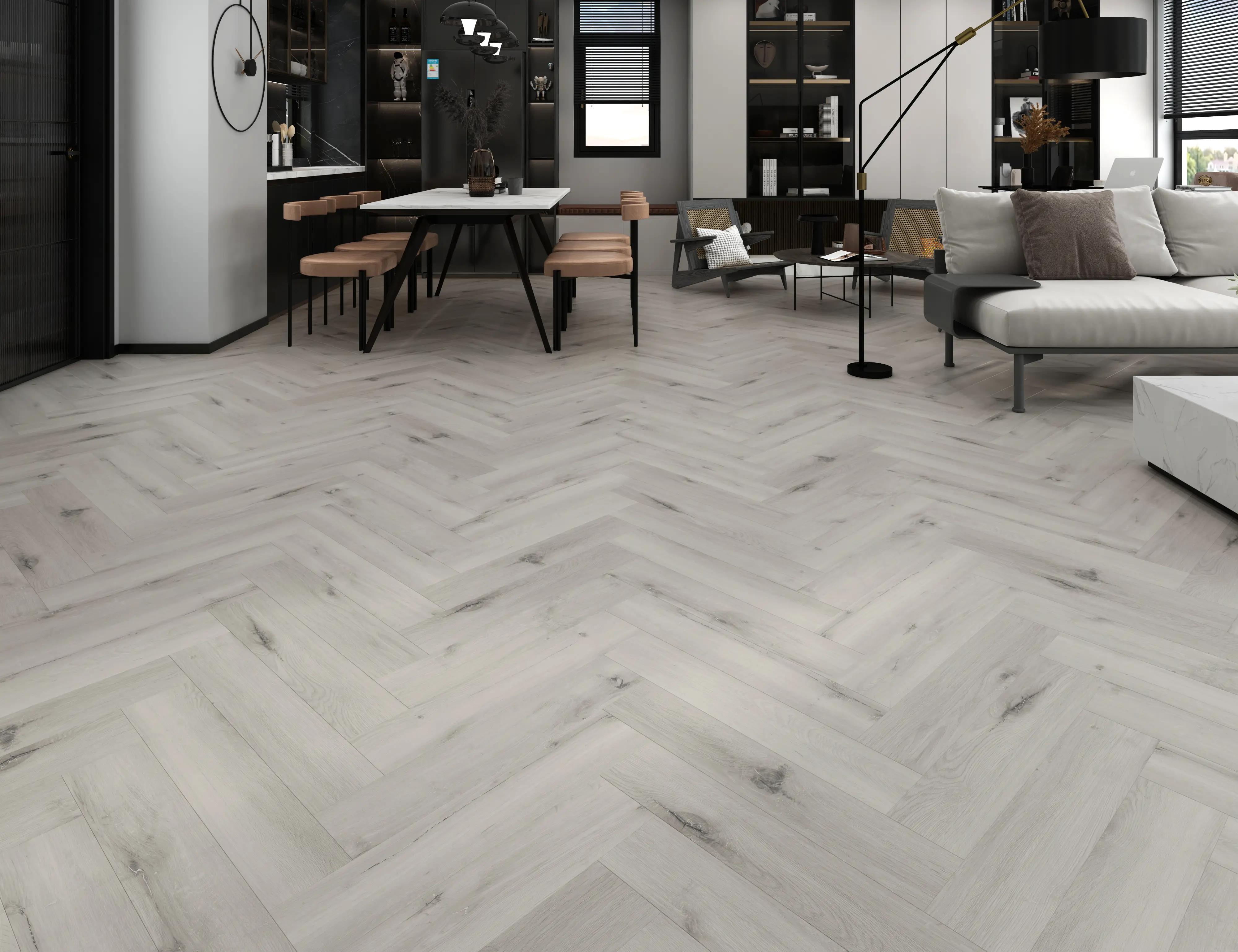 Stretford Grey Oak 5mm SPC Herringbone
