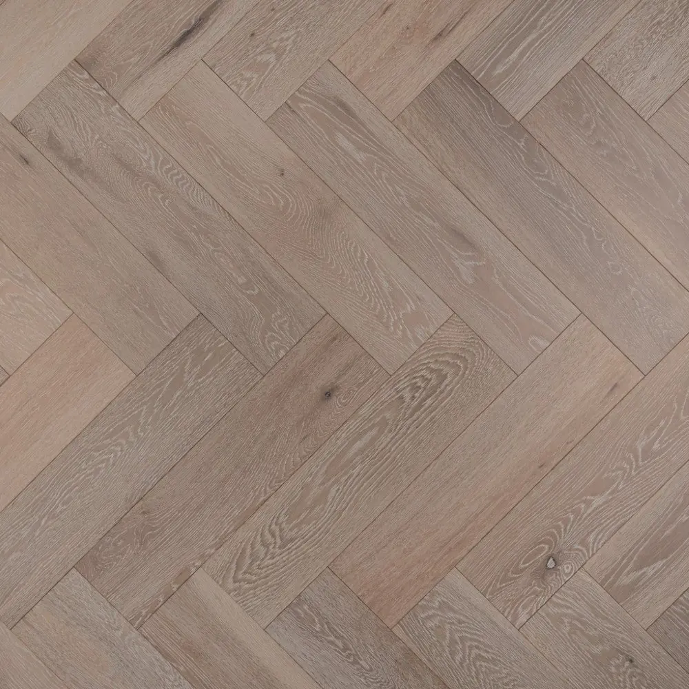 Brushed White Oak Herringbone Click 14mm