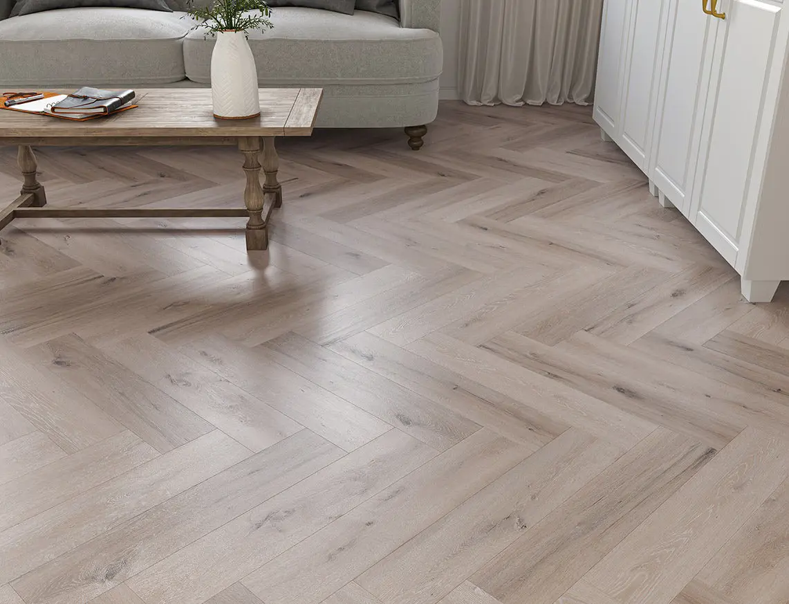 Whitewash Oak 5mm Herringbone SPC Click