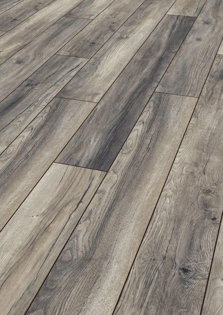 Distressed Grey Oak 10mm Narrow Laminate Flooring 