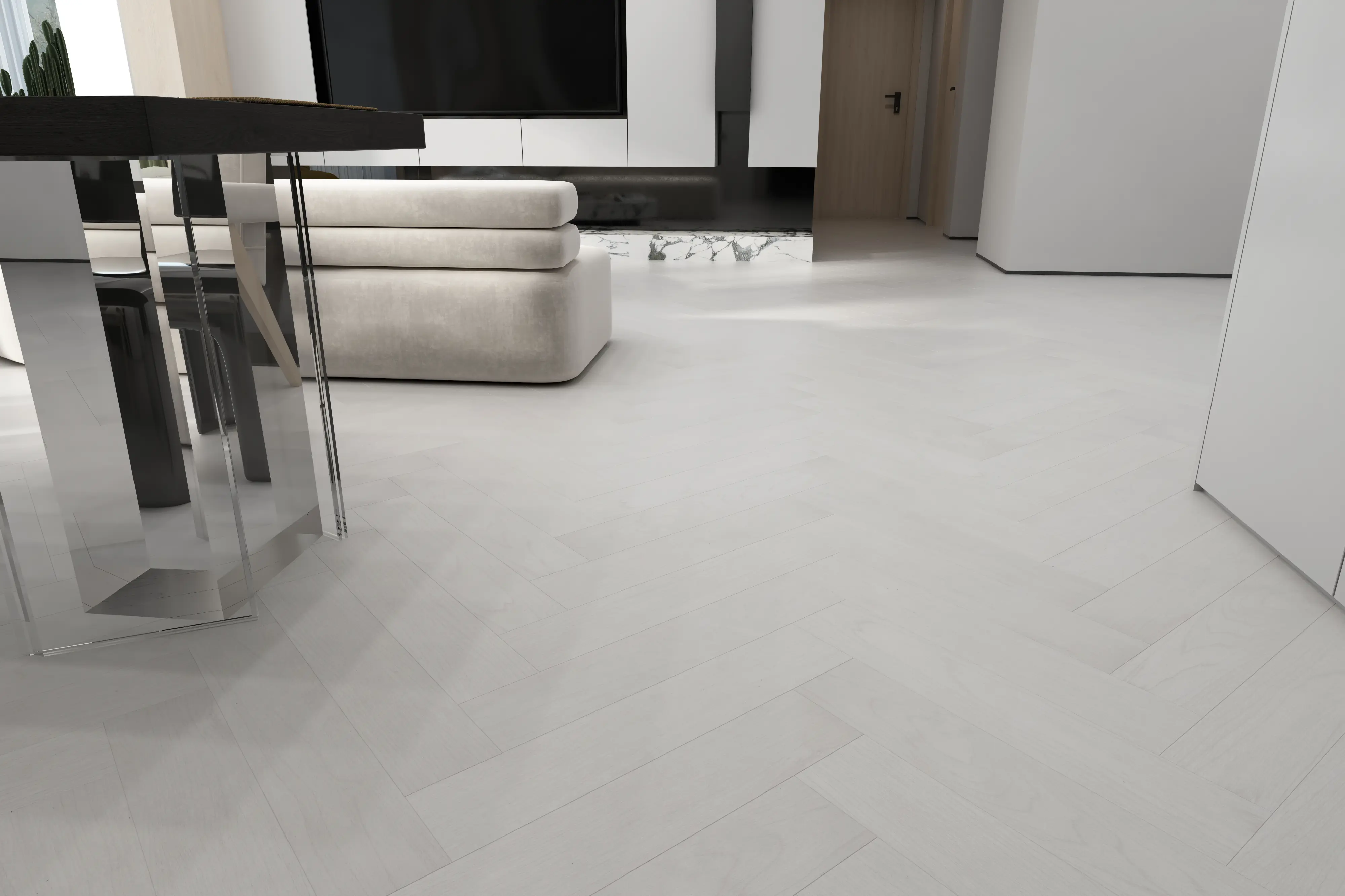 Pale Oak 5mm SPC Herringbone