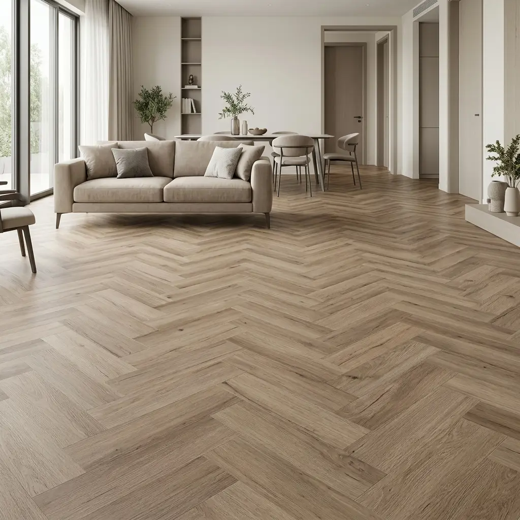 Feathered Light Oak Herringbone Premium 3mm LVT