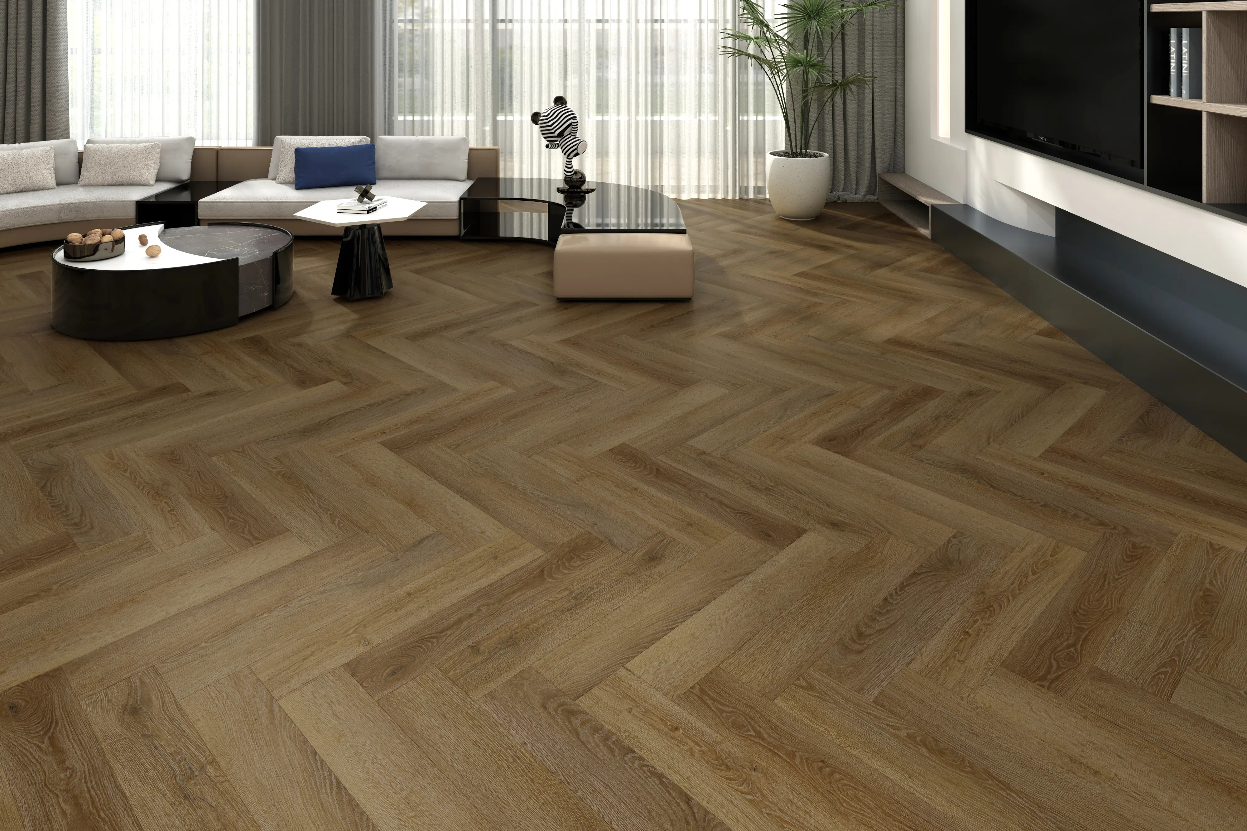 Smoked Dark Oak 5mm SPC Herringbone