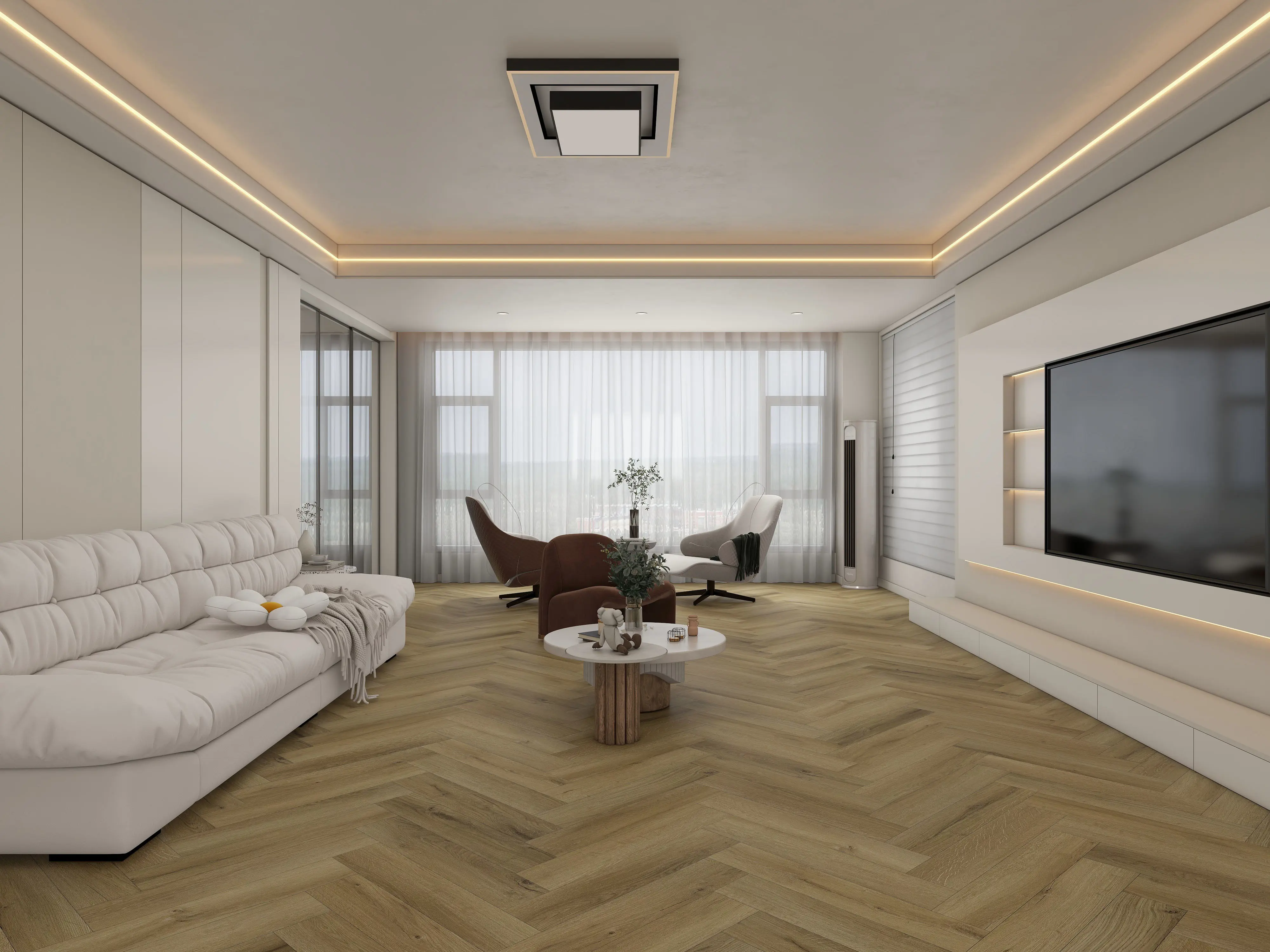 Straw Oak Herringbone Premium 3mm LVT