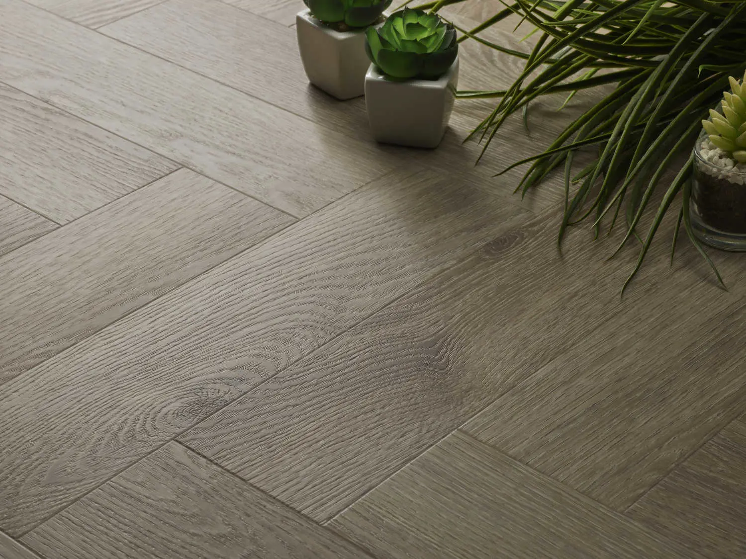 Autumn Ash Herringbone Embossed Dryback LVT
