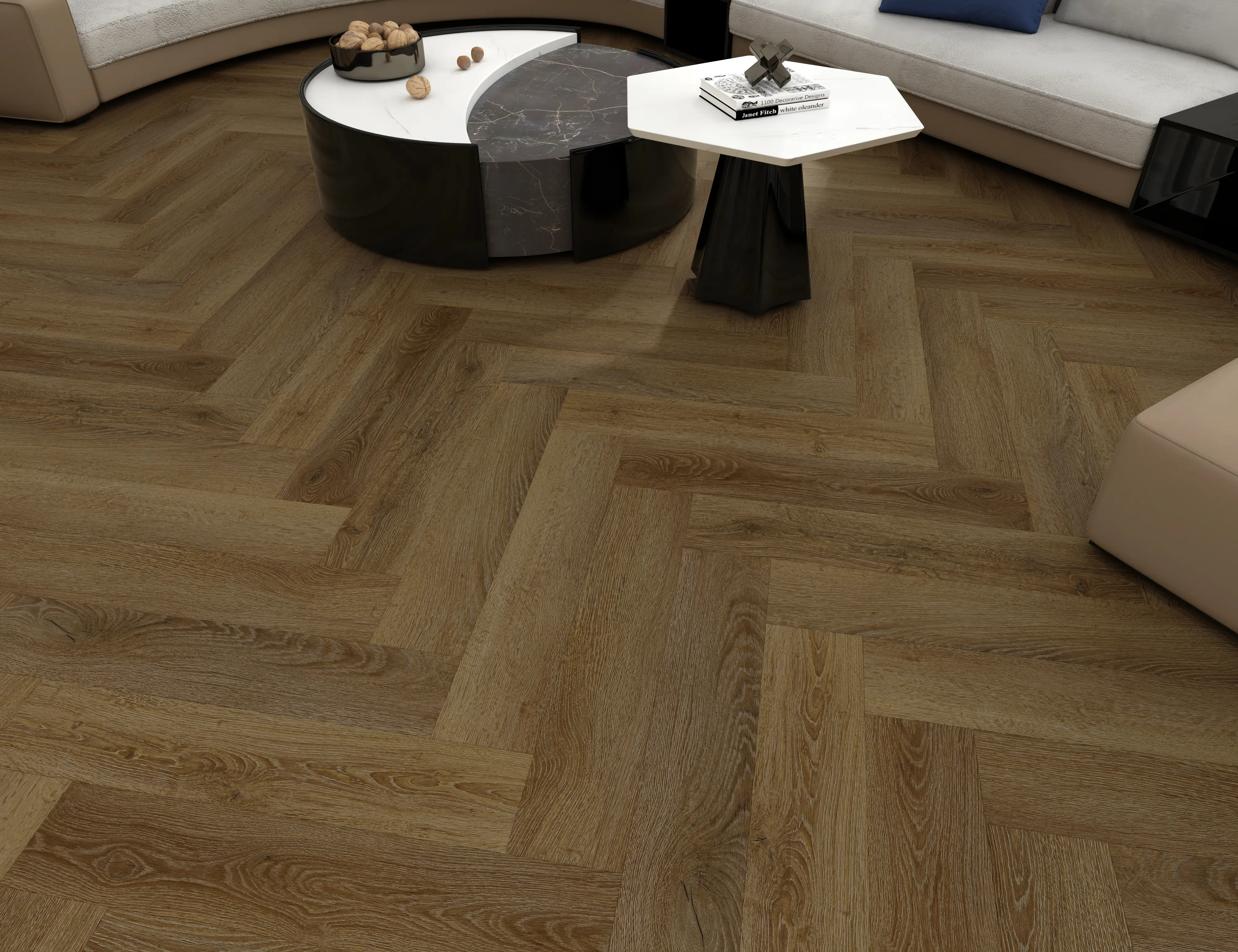 Smoked Dark Oak 5mm SPC Herringbone