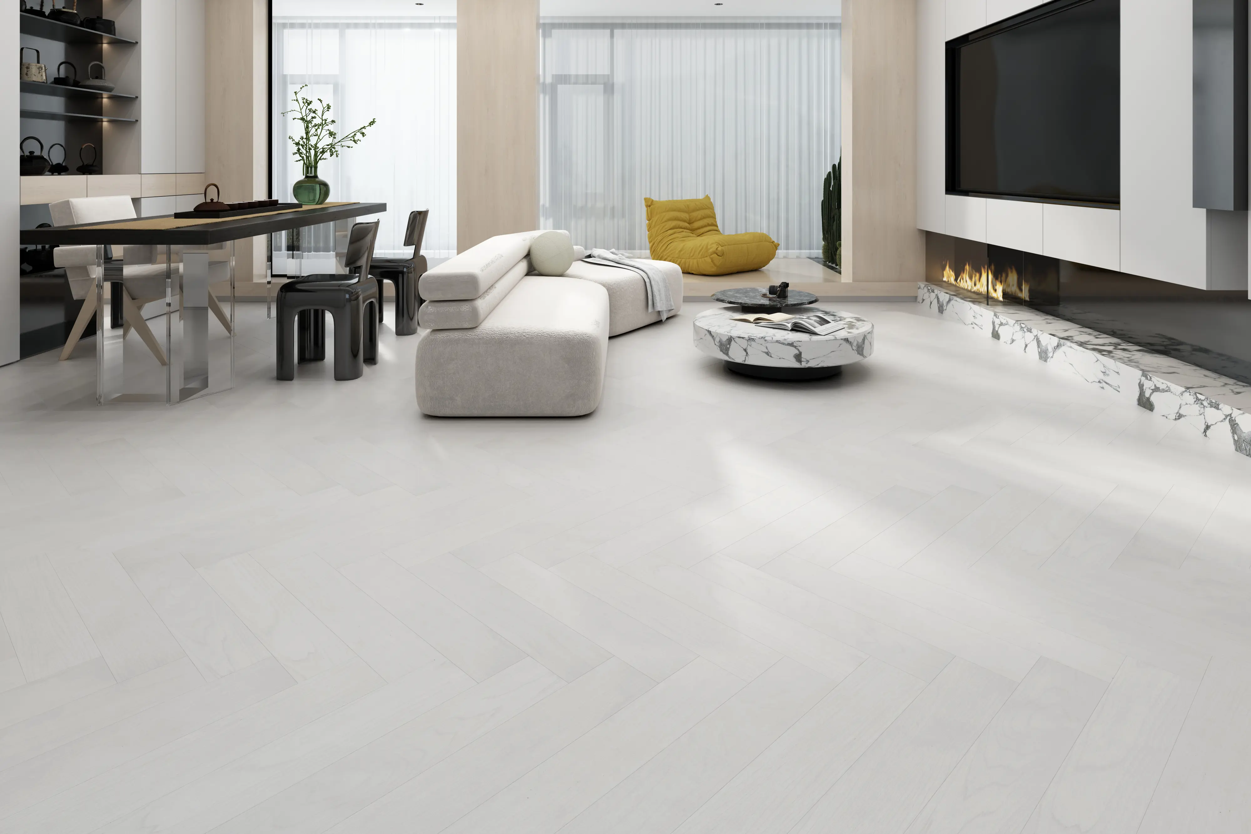 Pale Oak 5mm SPC Herringbone